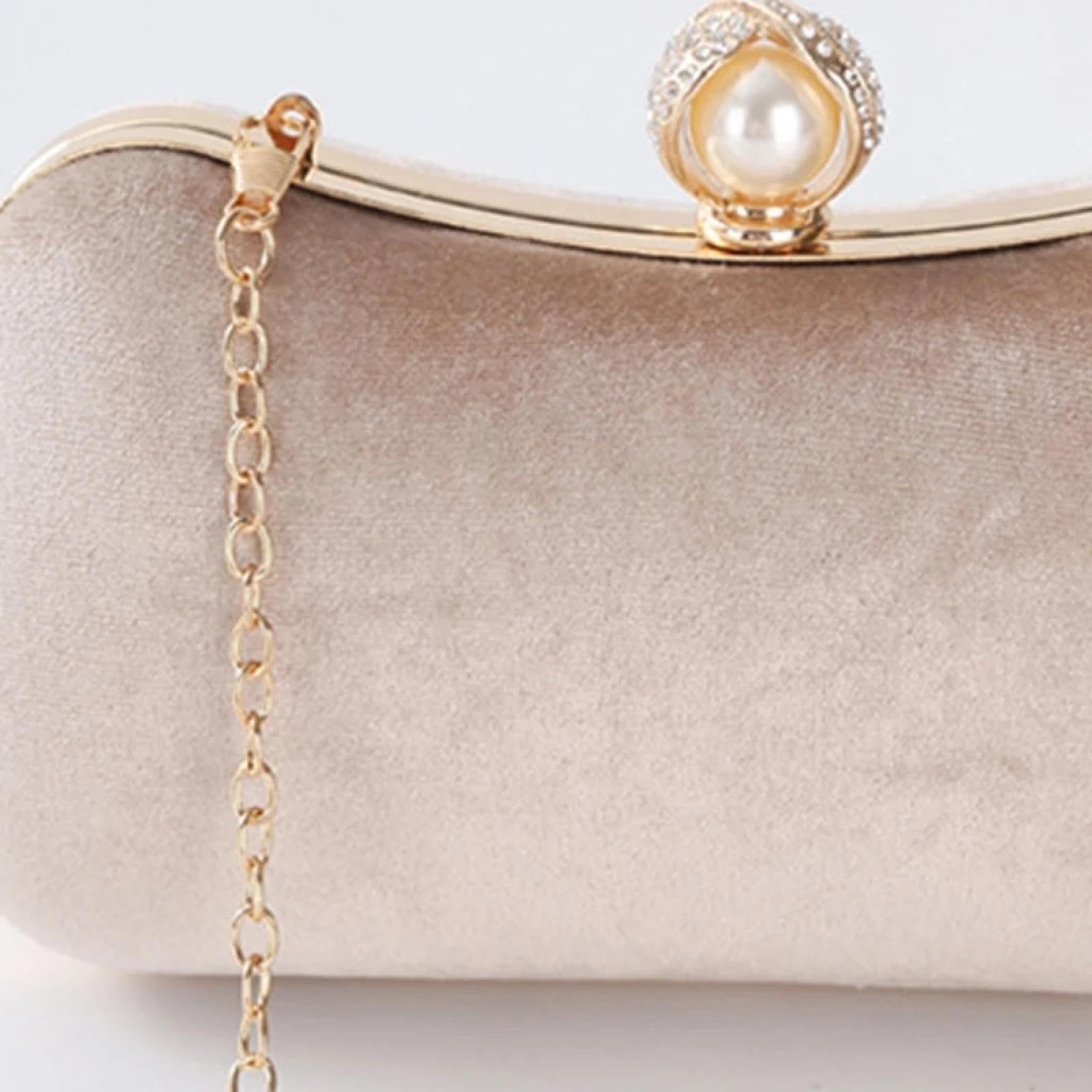 Pochette Donna Borsa A Tracolla da Sera da Donna alla Moda da Sposa in Velluto da Festa Tinta Unita Elegante da Ballo da Sposa A Tracolla Borsa A Mano Bordeaux