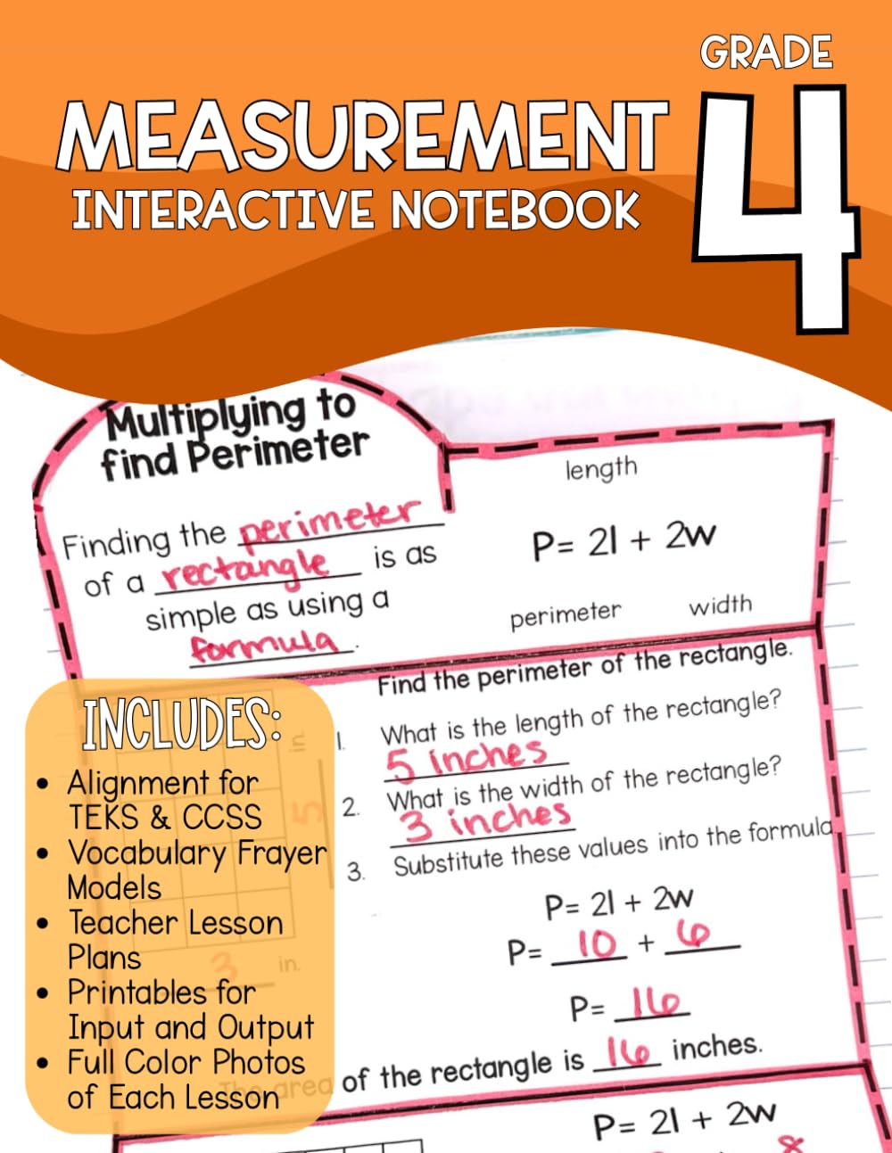Fourth Grade Measurement Math Interactive Notebook (4th Grade Math Workbooks)