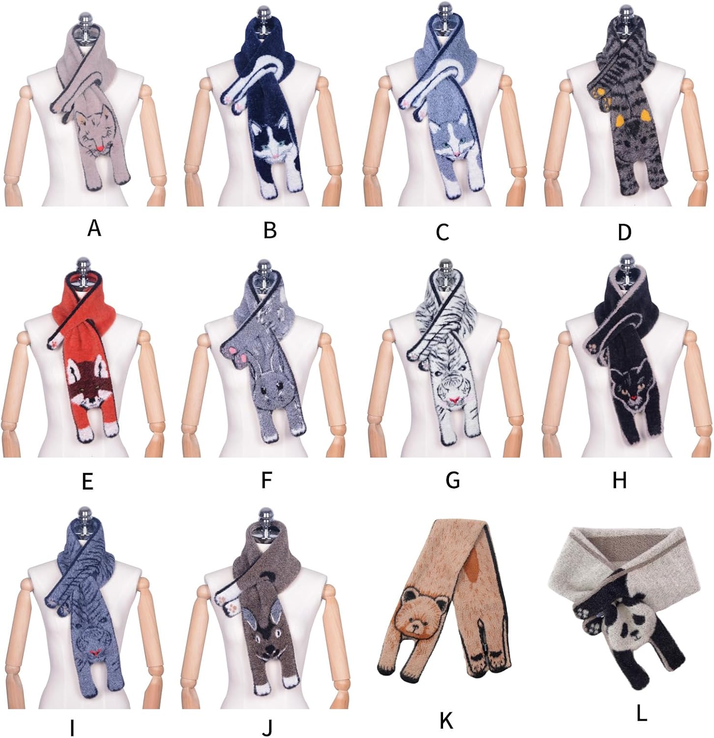 Scarf, Imitation Furs Winter Scarf for Winter Cartoon Neck Shawl Kids Warm Neckwear Outdoor Activity Scarves