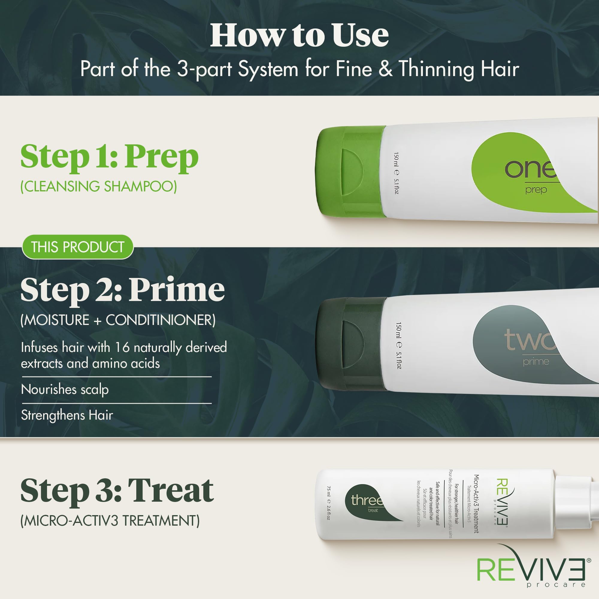 Reviv3 Procare Prime Moisture & Hair Conditioner – Color Safe Conditioner for Healthy Scalp – Volumizing Conditioner Reduces Breakage & Control Fizziness – Hair Care Products for Women (25.4 oz)