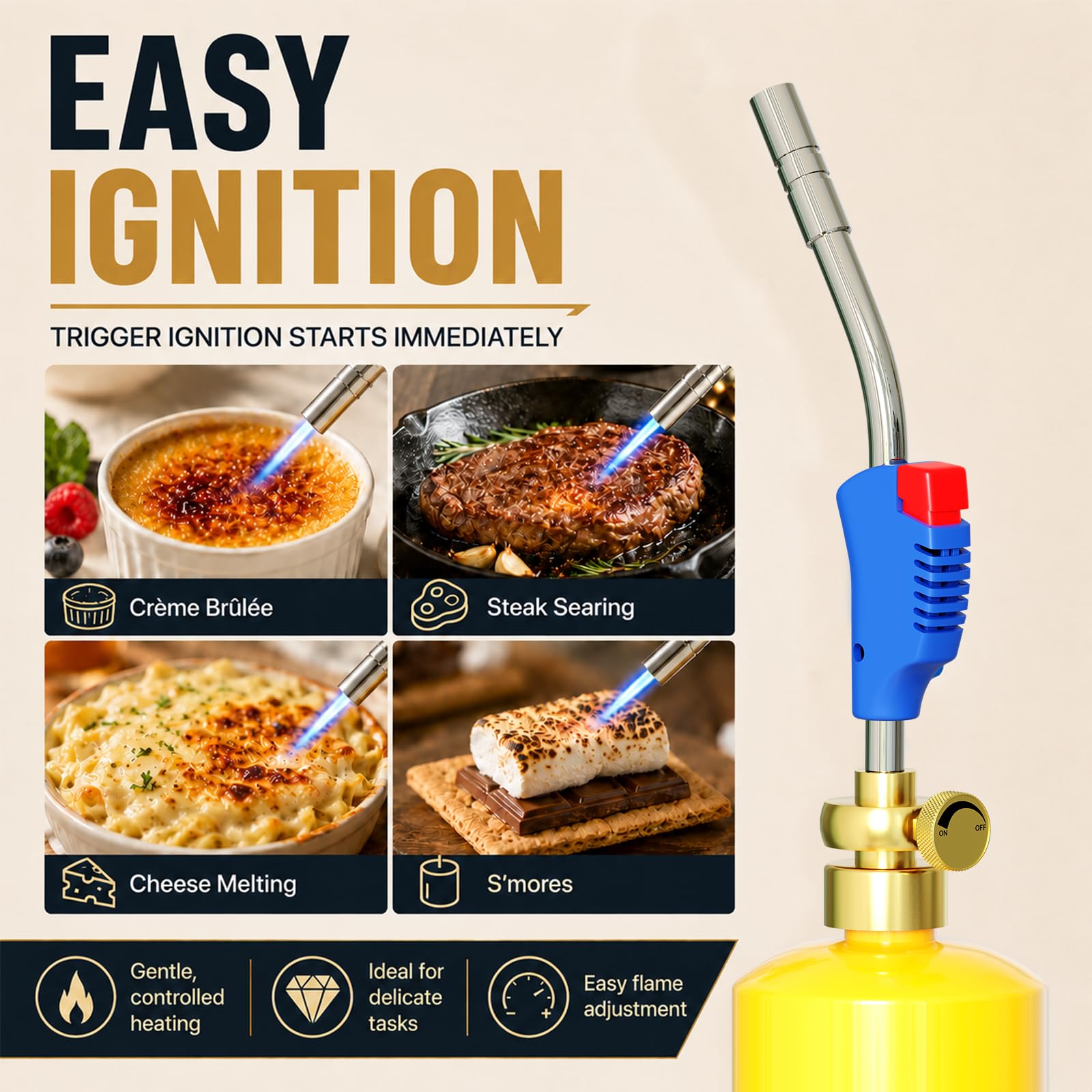 Mapp Gas Torch Head, 360° Rotatable Propane Torch, Welding Torch — Amazon image 6