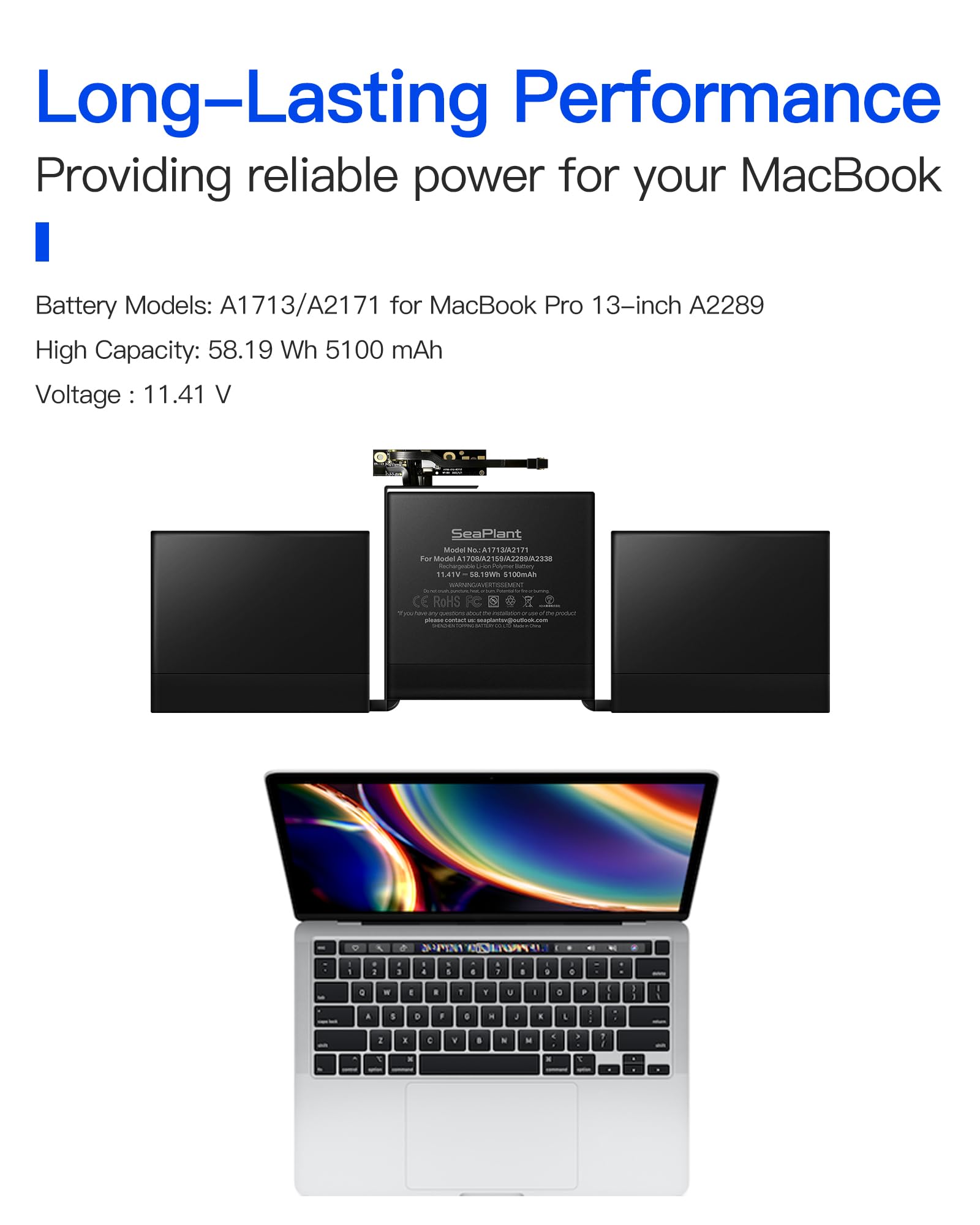 A2289 Bateria do MacBook Pro 13 cali A2289(2020) Bateria A1713/A2171
