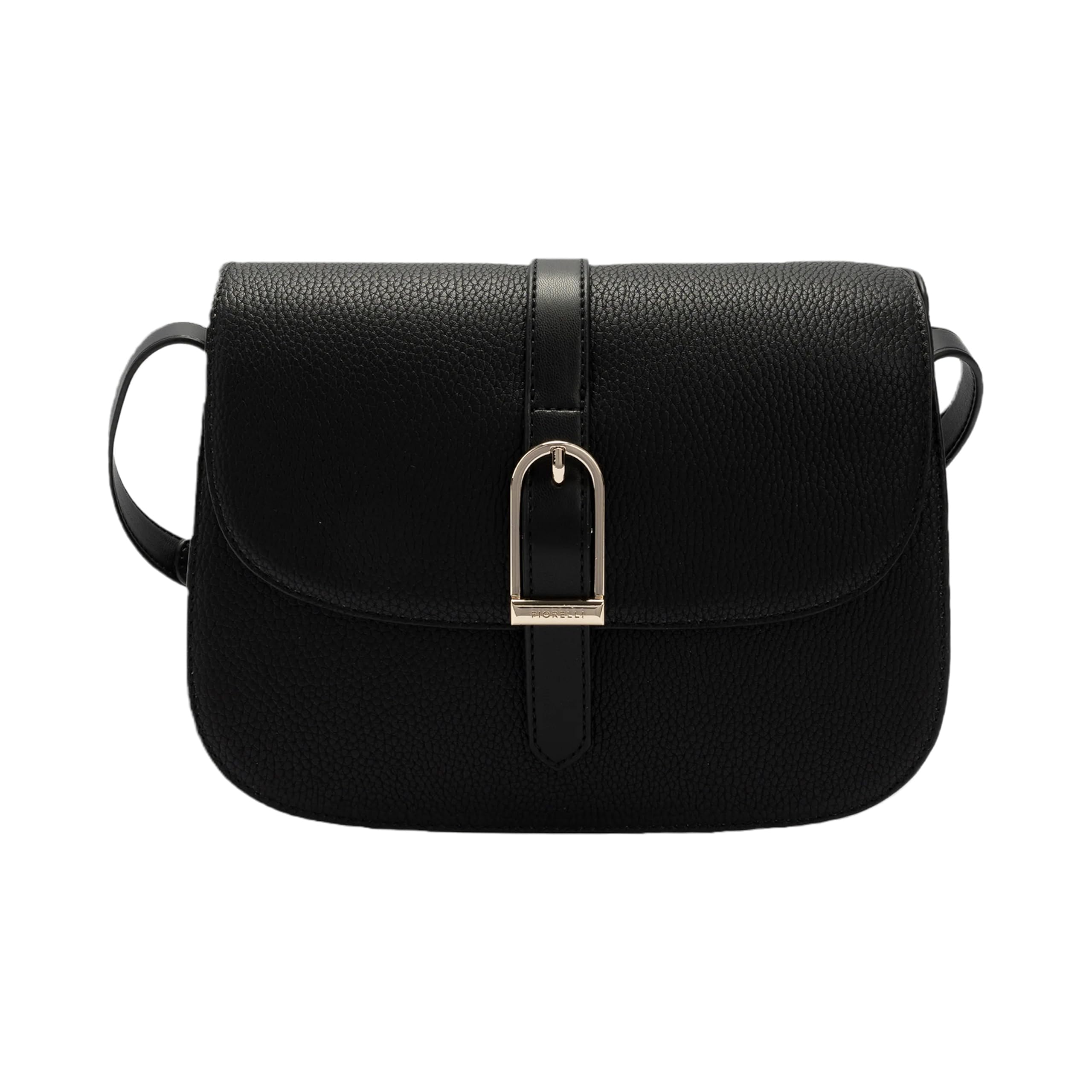 Fiorelli Women's Etta Flap Crossbody Bag, Stylish Shoulder Handbag with Adjustable Straps & Buckle Detailing, Faux Leather, Black