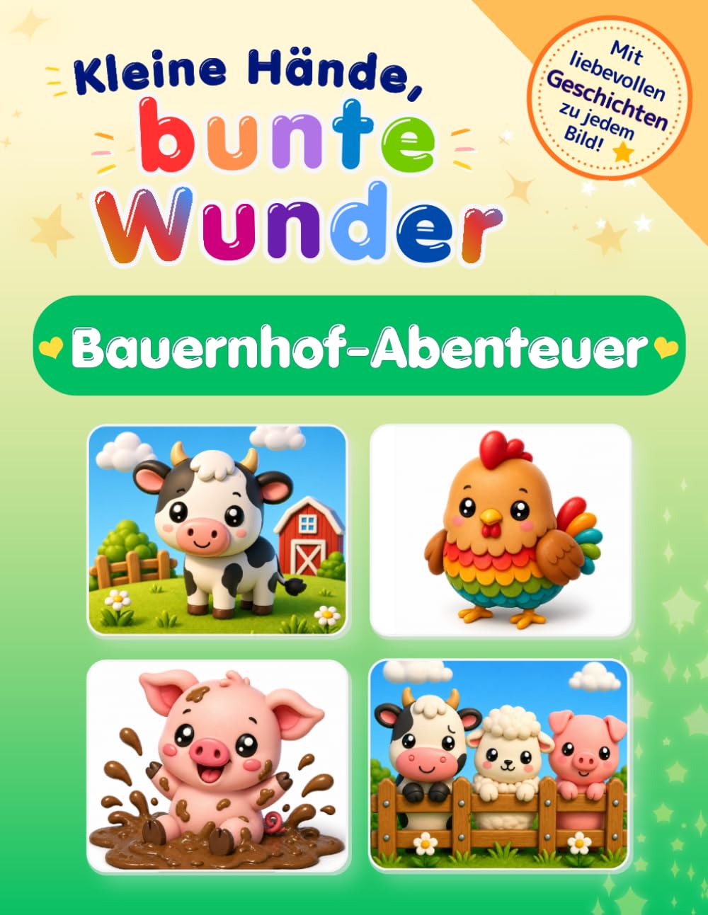 Bauernhof‑Abenteuer – Kleine Hände, bunte Wunder: Bauernhof‑Ausmalbuch für Kinder ab 3 Jahren | Große, einfache Motive | Mit liebevollen Kurzgeschichten zum Vorlesen | Malspaß für Kleinkinder