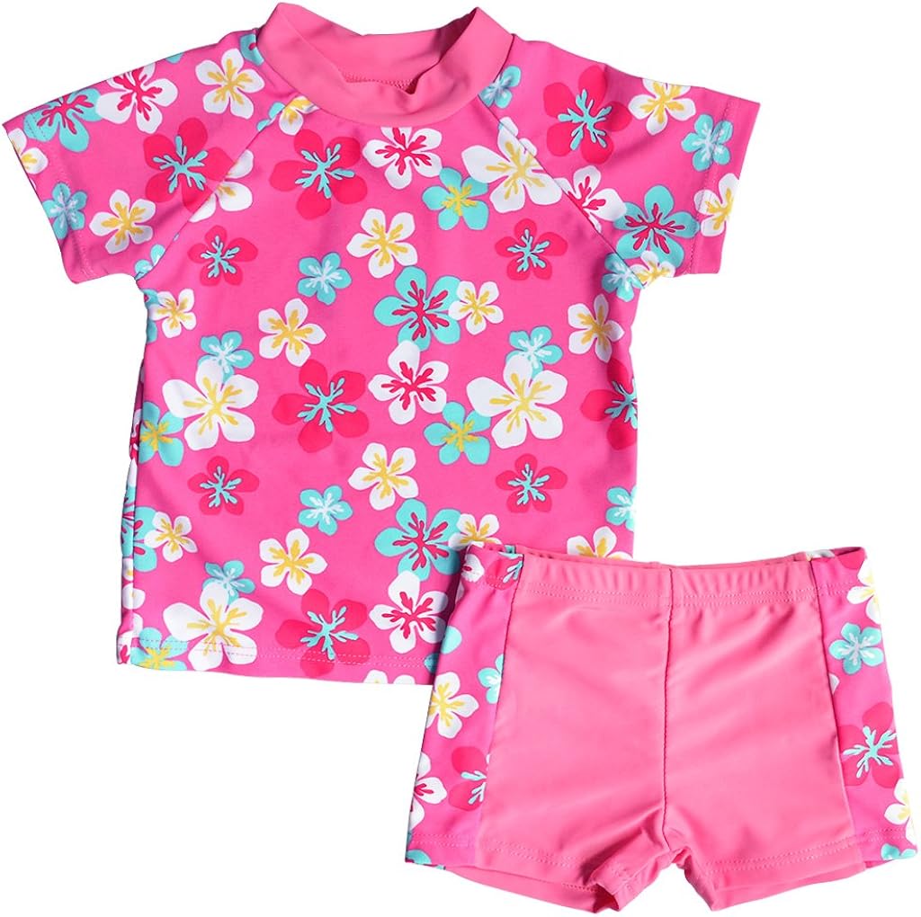 Girls Rash Guard Long Sleeve Swimsuit Two Piece UPF 50+ Sun Protective Beach Swimwear: Clothing, Shoes & Jewelry
