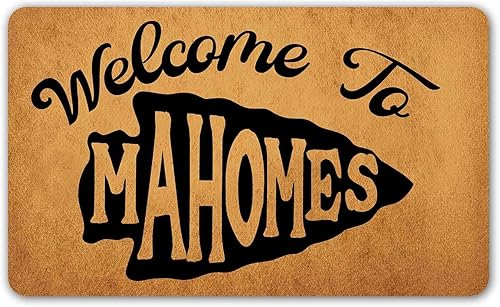 Divertido tapete de bienvenida para interiores (23.7 x 15.9 pulgadas) Welcome to Mahomes, regalo de broma para el hogar, decoración de interiores,