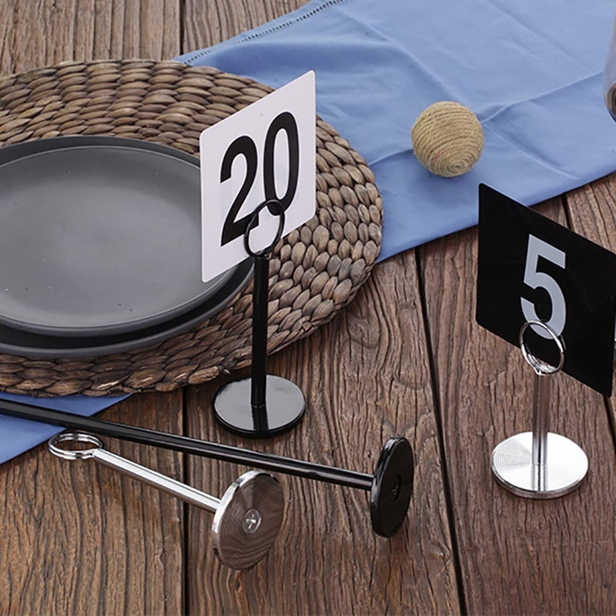 Portanúmeros de mesa acero inoxidable | Negro Múltiples tamaños 10 piezas: for bodas, restaurantes y fiestas(Height 200mm)