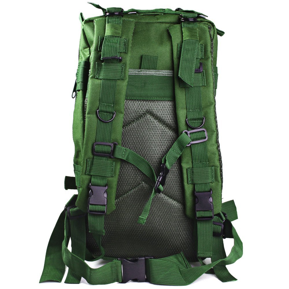 Zaino Tattico D'Assalto Impermeabile Verde | 900D Oxford, Sistema MOLLE, Per Escursioni Moto E Trekking, Bug Out Pack