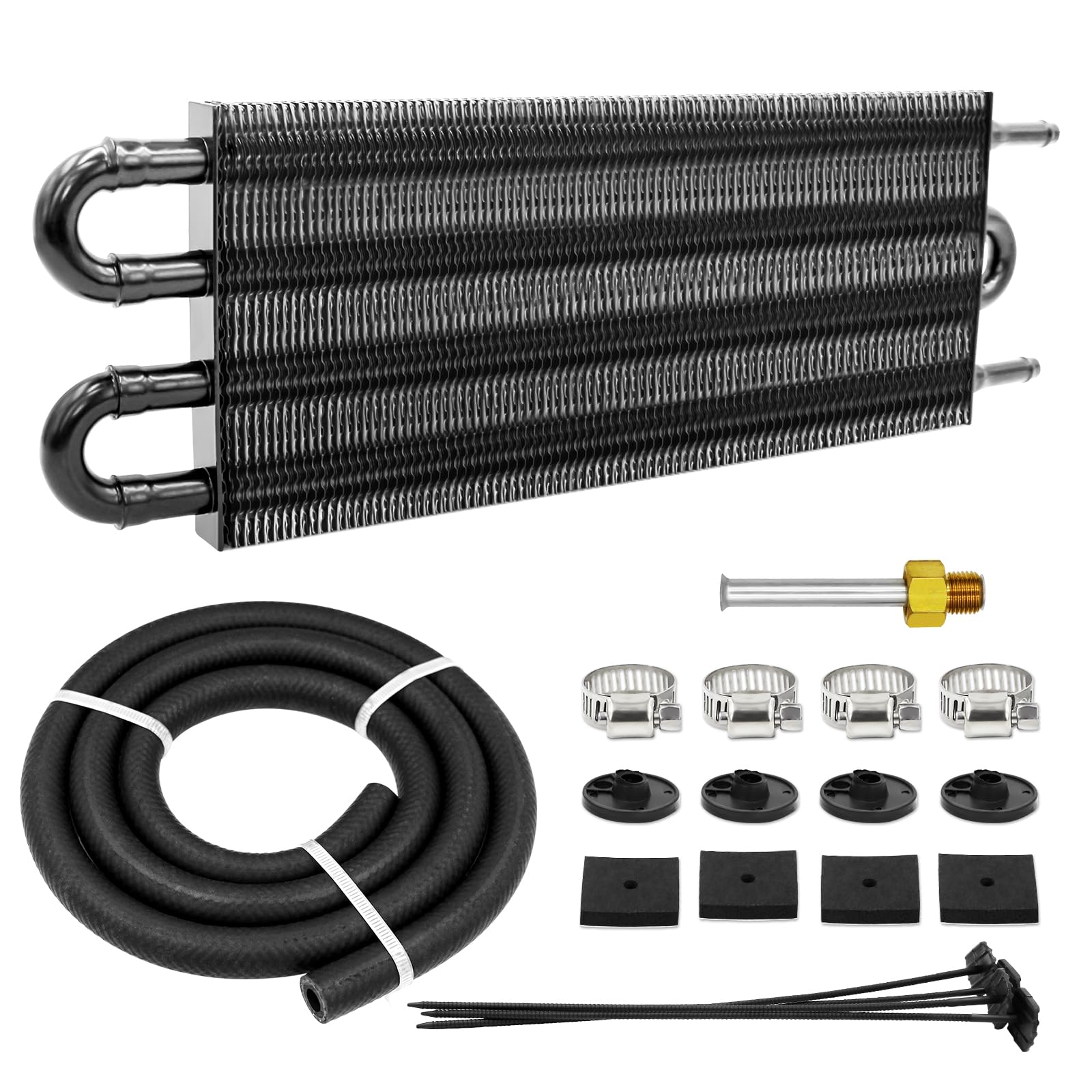 Photo 1 of 4 Pass Ultra-Cool Tube And Fin Transmission Cooler Universal 5/16" Oil Cooler Kit 402 Aluminium Silver