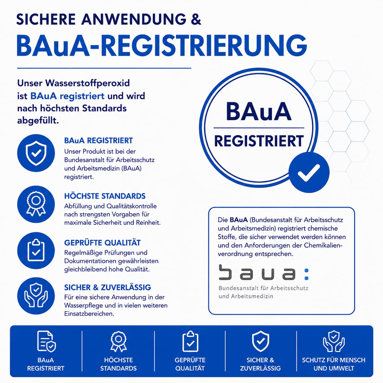 HERRLAN® Wasserstoffperoxid 6% stabilisiert – 1 Liter - FOOD GRADE H₂O₂ Lösung - Für Wasserpflege, Reinigung & technische Anwendungen - BAuA N-121128 - Made in Germany - MHD 12 Monate