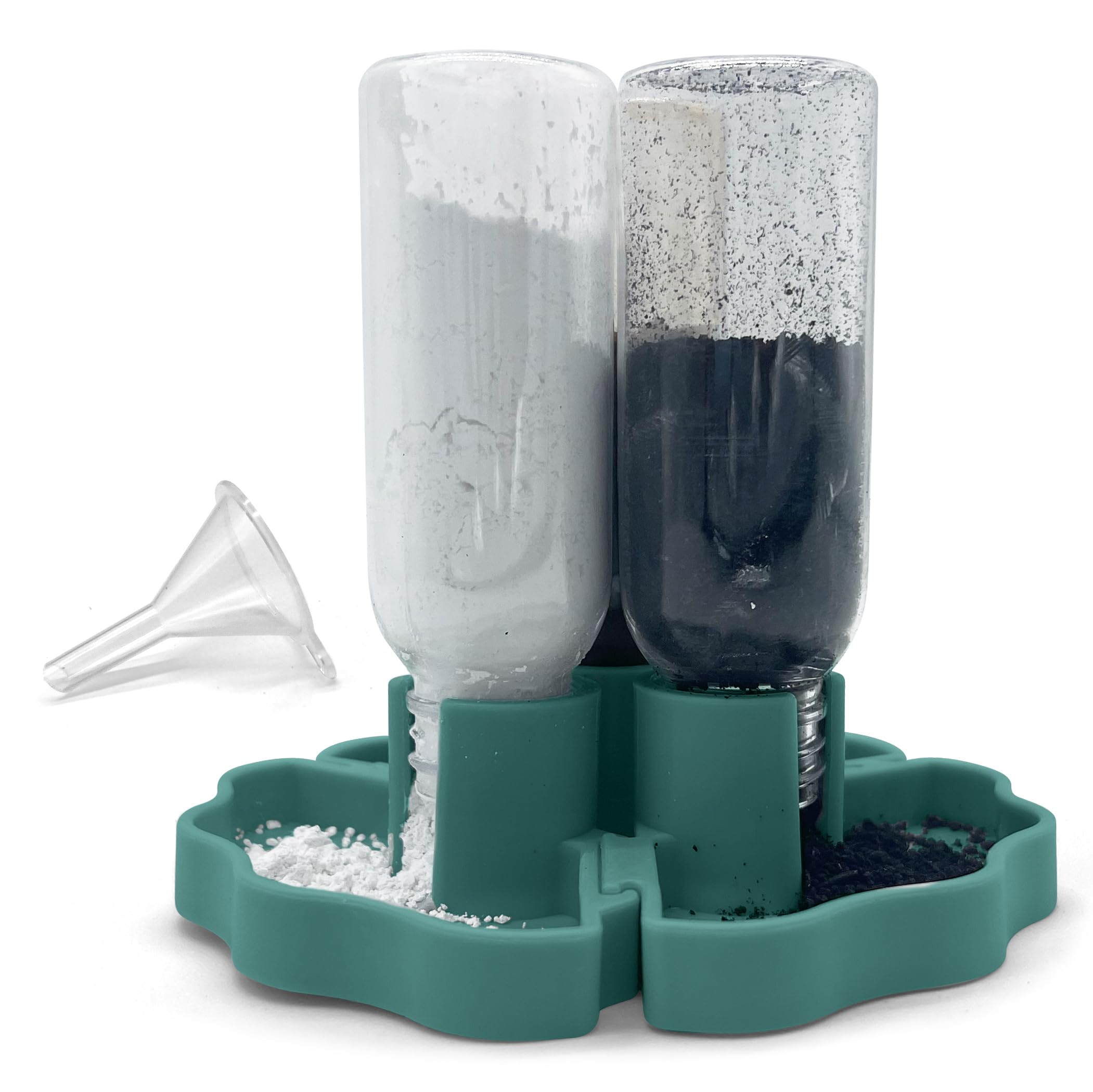 Hermit Crab Gravity Feeder - 3 Well feeders - Green for Greensand, Oyster Shell Flour and Worm castings by Snout and Shell