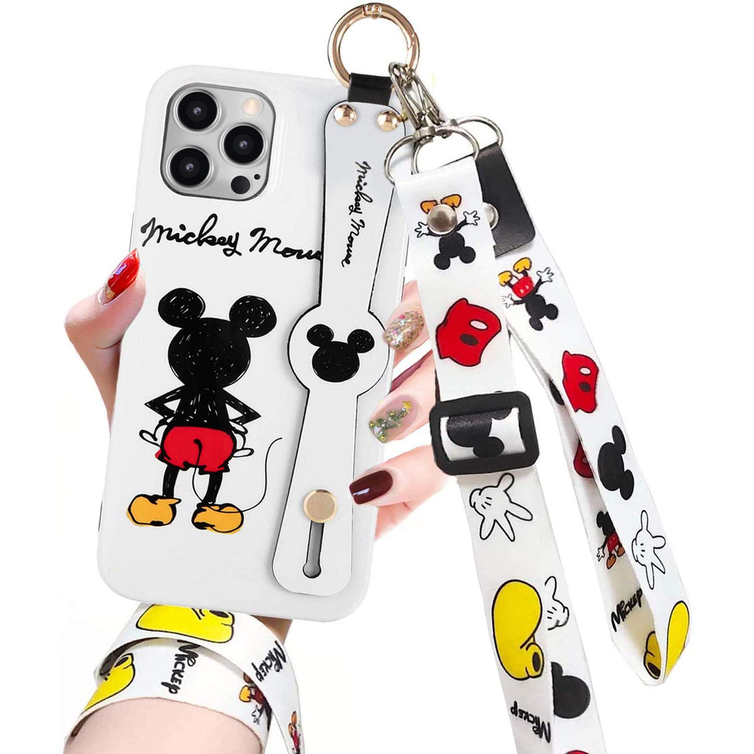 Xly Phone Case for iPhone 12 Pro Max Case 6.7 - Mobile Phone Protector with Cute Cartoon Design, Wrist Strap & Lanyard - for iPhone 12 Pro Max 6.7 inch 2020