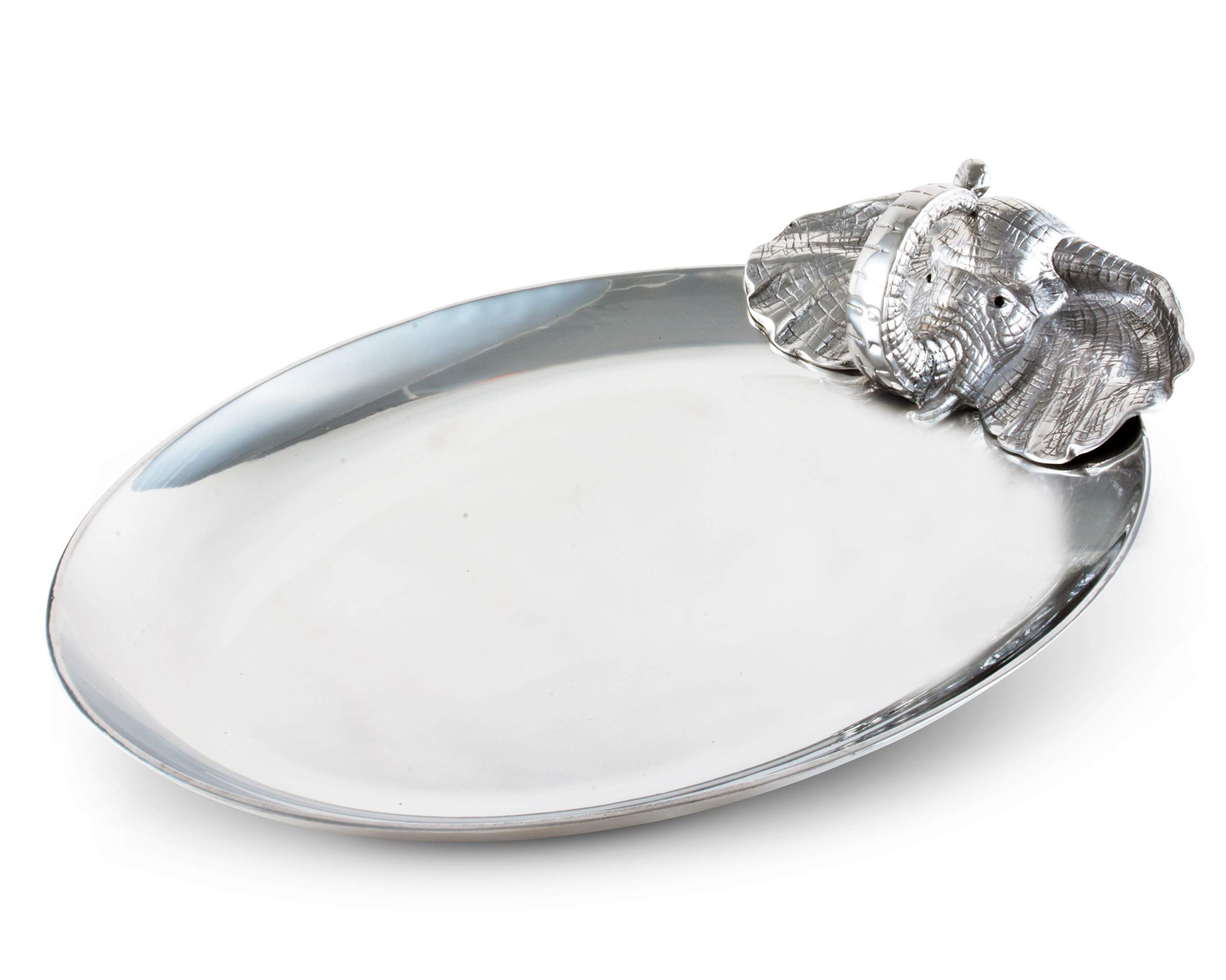 Arthur CourtDesigns Aluminum Elephant Oval Platter 21" x 11"