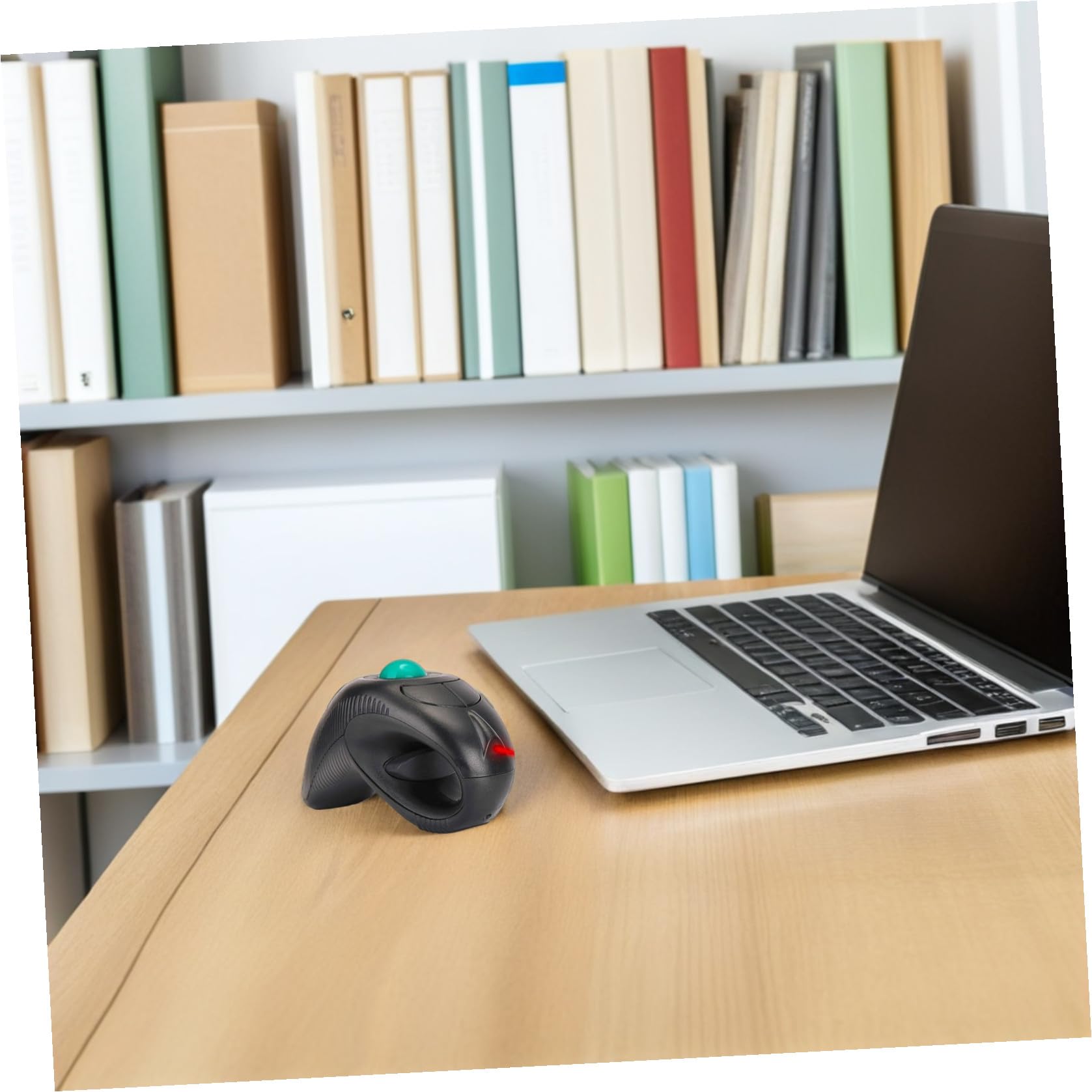 OUNONA Souris Trackball sans Fil USB Contrôle Pouce Ergonomique Portable Compatible PC et Laptop Conception Dauphin Ambidextre Fatigue Oculaire et Douleur Poignet