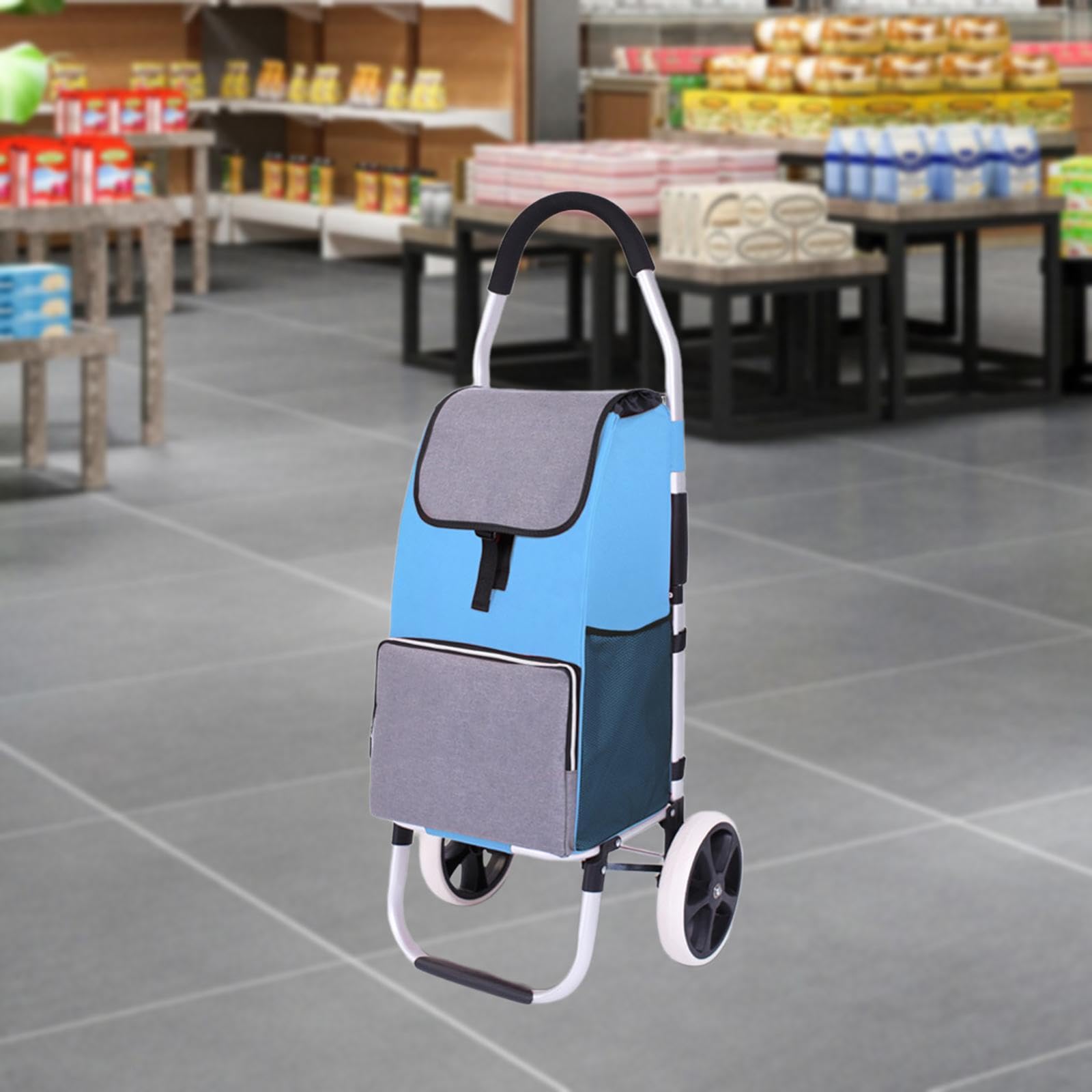 Colcolo Einkaufswagentasche Trolley-Ersatztasche Ersatztasche Tragbare wasserdichte zusammenklappbare Trolley-Zubehör-Aufbewahrungstasche aus Oxford-Stoff, Blau