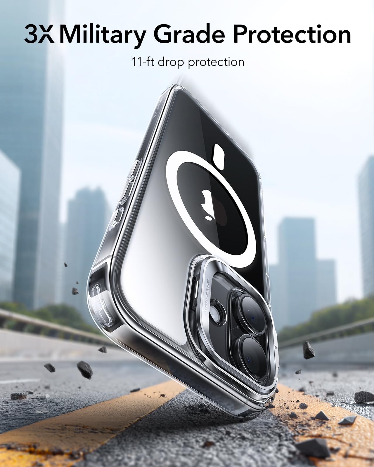 ESR Cover per iPhone 17, Controllo della fotocamera, Compatibile con MagSafe, Supporto integrato, Protezione di livello militare, Retro resistente ai graffi, Serie Classic, Trasparente