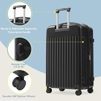 Hard shell front opening luggage set 3 Piece with USB port,Expandable Luggage with Handle Bag Spinner Wheels TSA Lock
