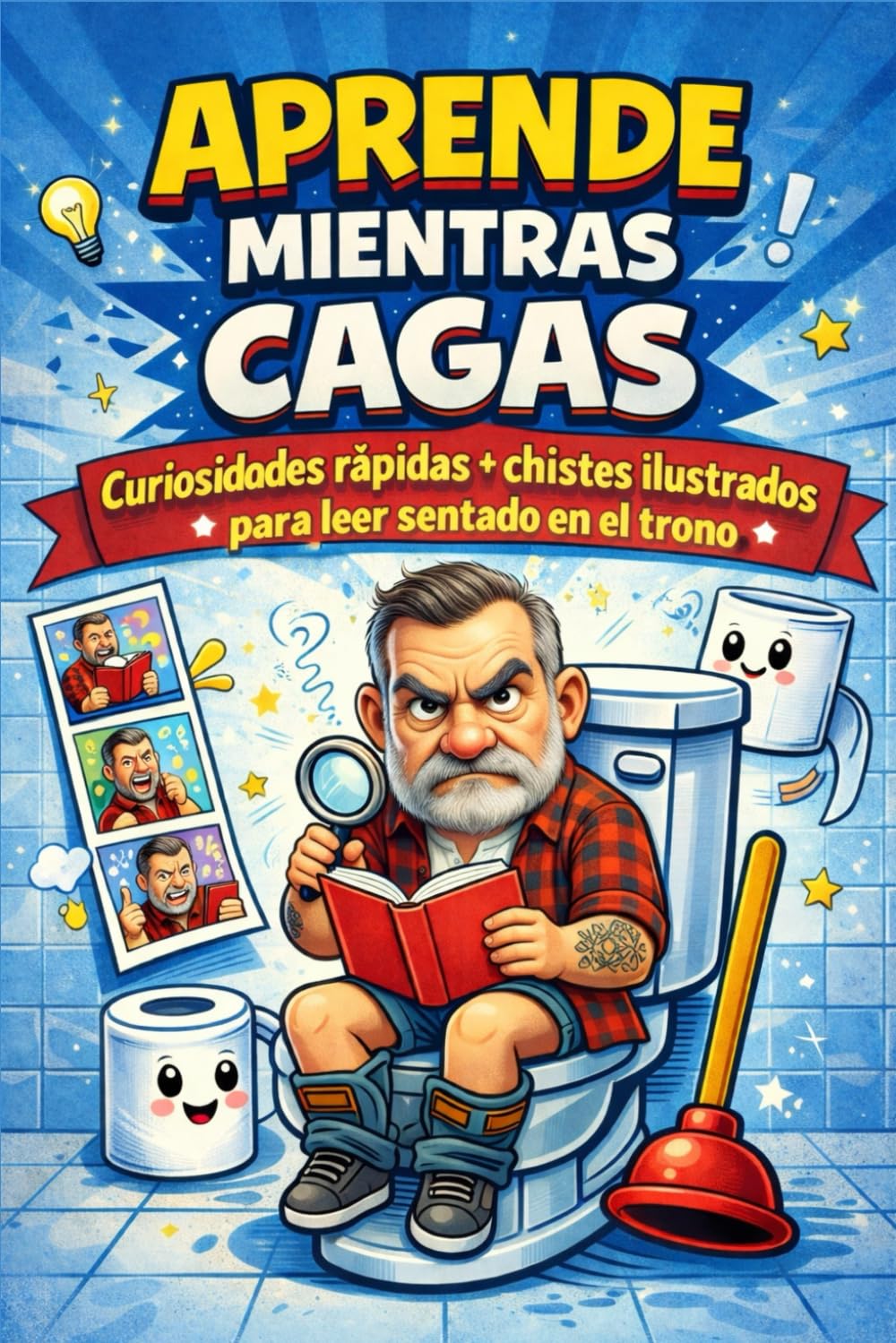 Aprende Mientras Cagas - El libro Perfecto para el Baño (Regalos Originales para Hombre): Curiosidades Rápidas y los Mejores Chistes Ilustrados para Leer sentado en el Trono