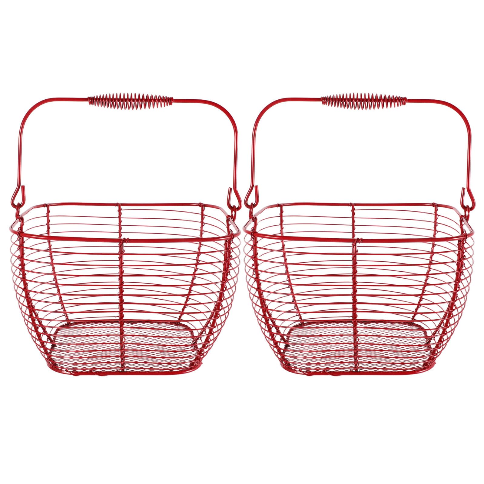 Panier de rangement cuisine rouge vintage pour stockage fruits légumes et snacks
