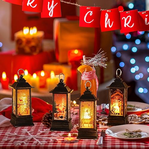 Miniatura 3 de Mini linternas decorativas de Navidad, linternas de Navidad, decoración del hogar, farol pequeño para velas, decoración de vacaciones, regalos para