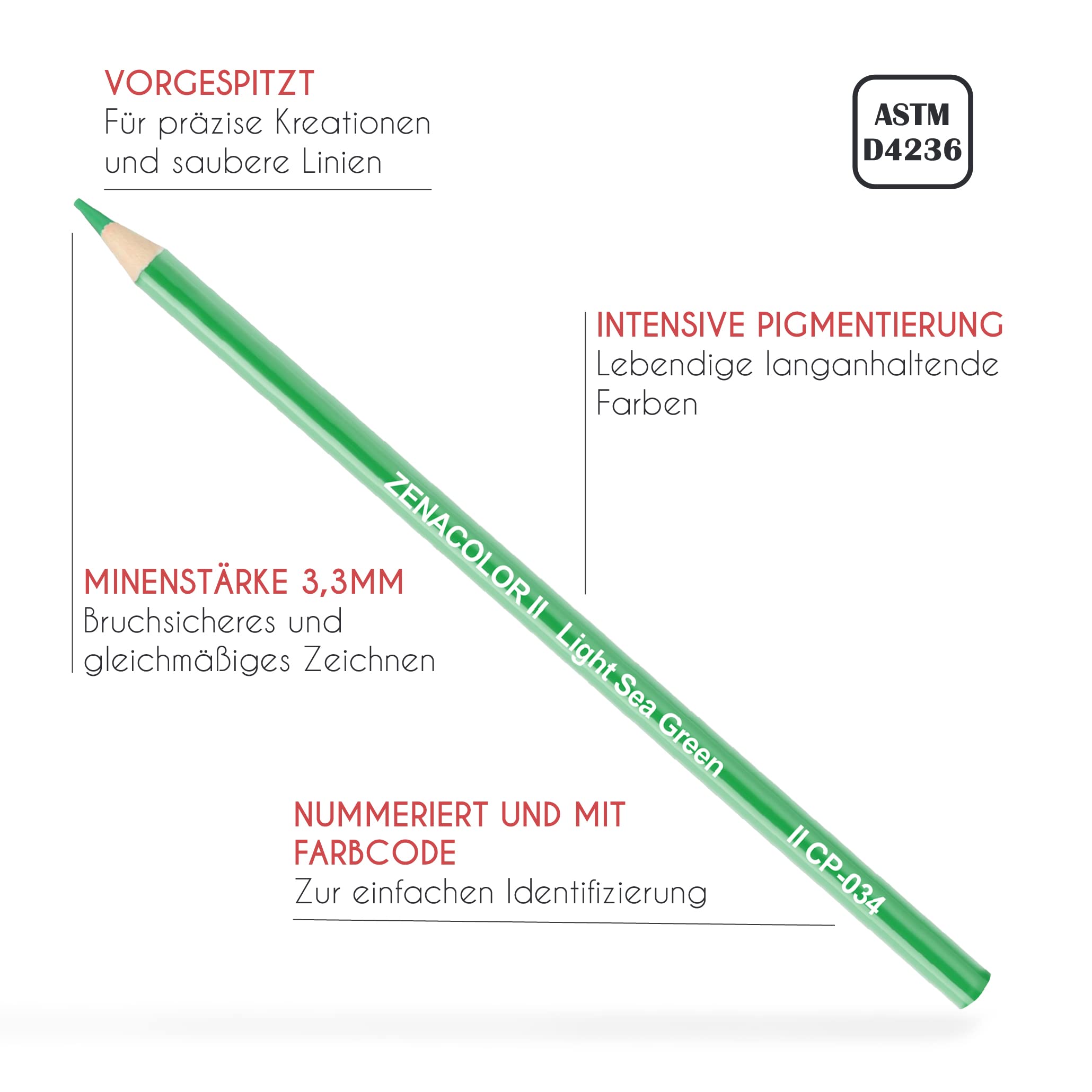 Zenacolor - 72 Buntstifte für Erwachsene, Transporttasche, 72 Professionelle Buntstifte, Buch zum Ausmalen für Kinder und Mandala, Erwachsene – Set Buntstifte