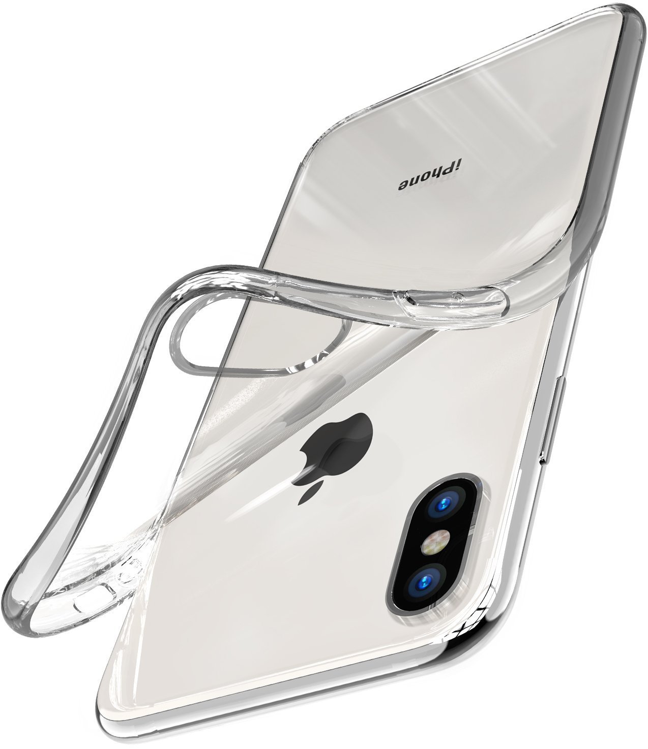 AVANA Transparente IPhone XS / X Hülle – Dünnes TPU/Silikon-Case, Kratzfest, Griffig, Kabellos Ladefähig