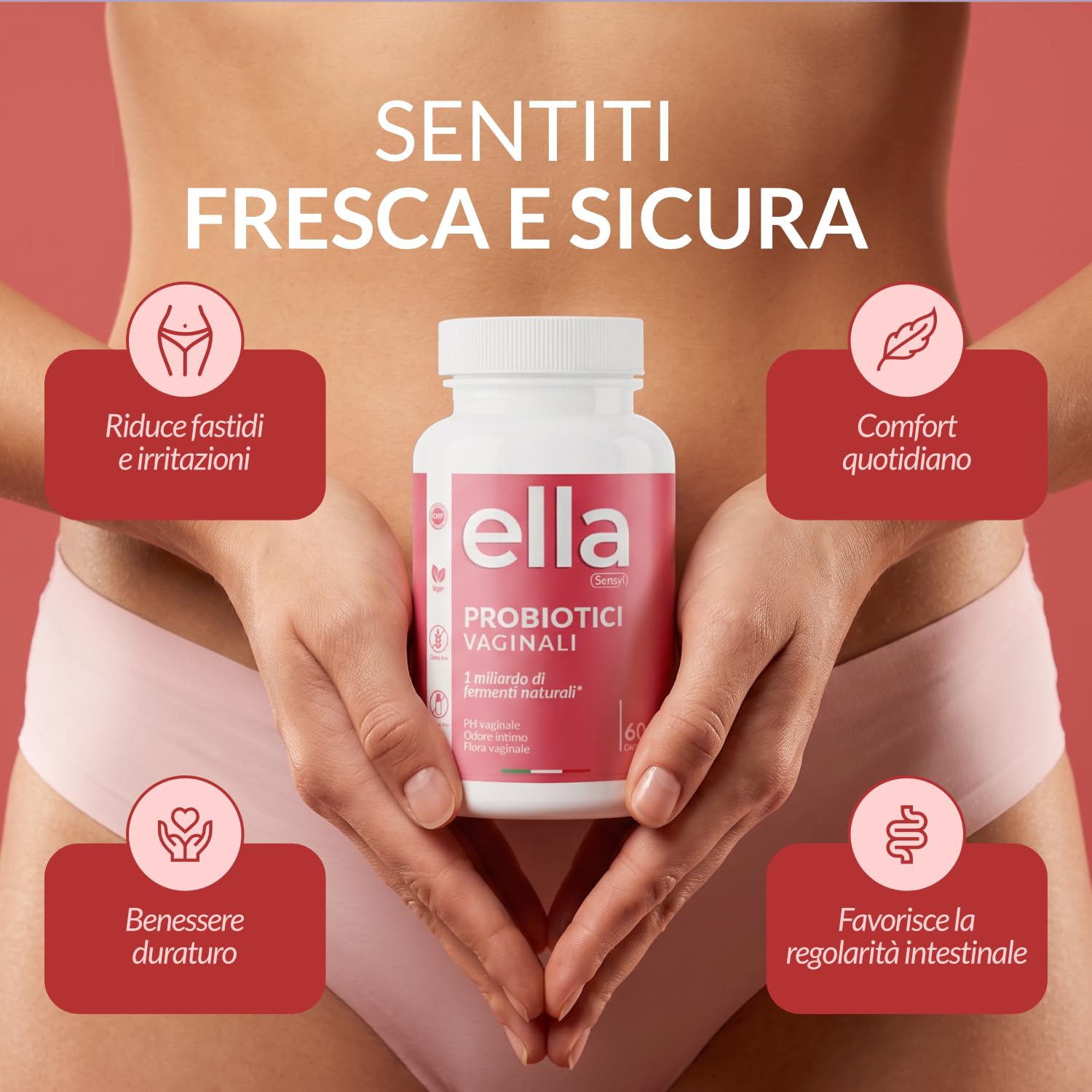 Ella Probióticos Mujer Flora Íntima con Lactobacillus e Inulina