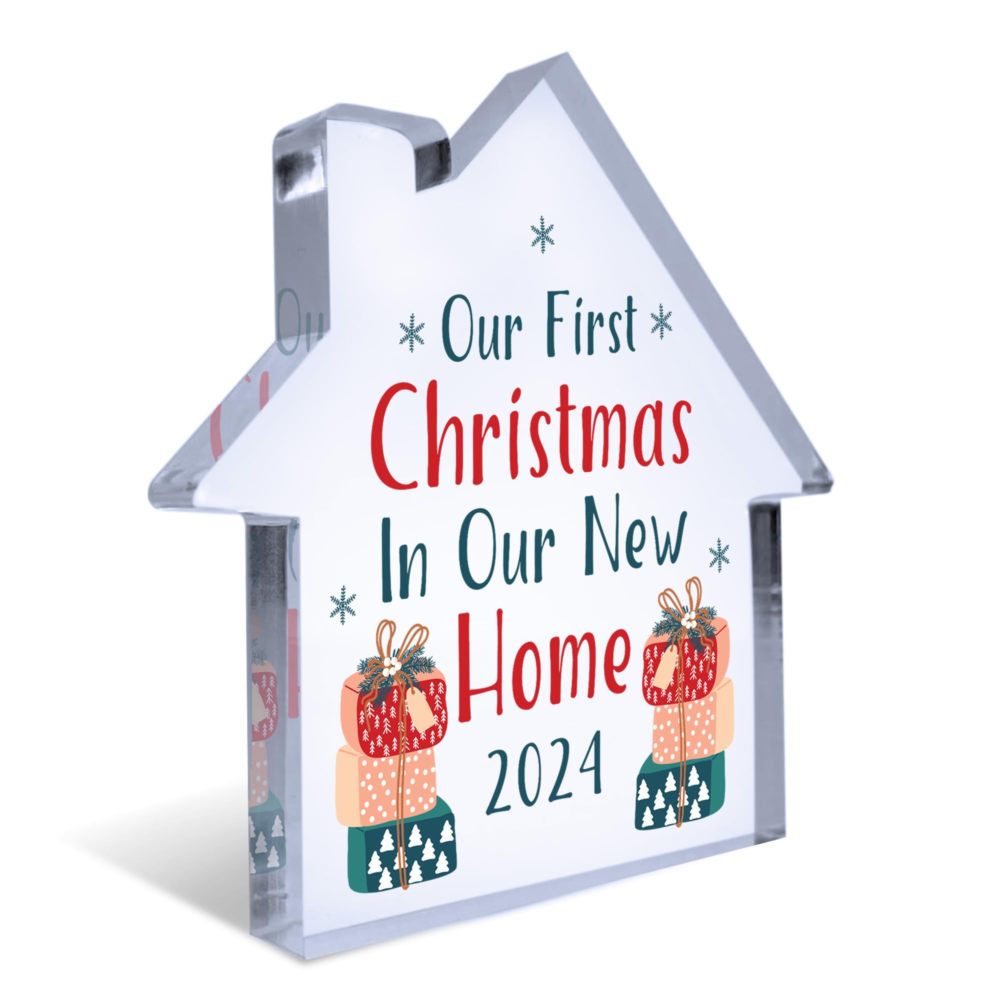 Red Ocean Personalised Our First Christmas In Our New Home Gifts for Friends Neighbour Couple Christmas Decoration Ornament For New House House Warming Gift Acrylic Plaque Keepsake Gift For Him Her
