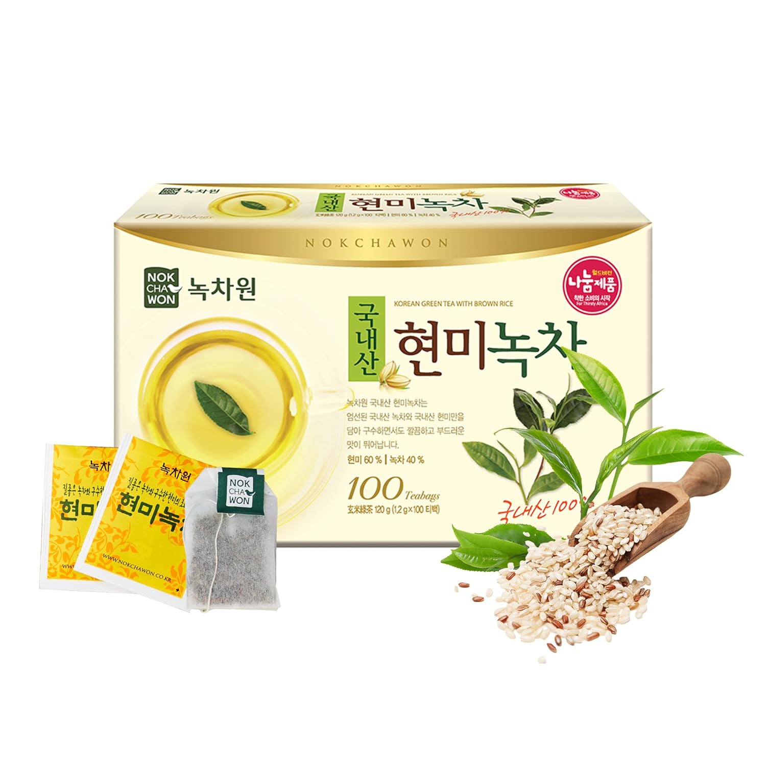 [Nokchawon] Brown Rice Green Tea, Genmaicha Tea, Premium