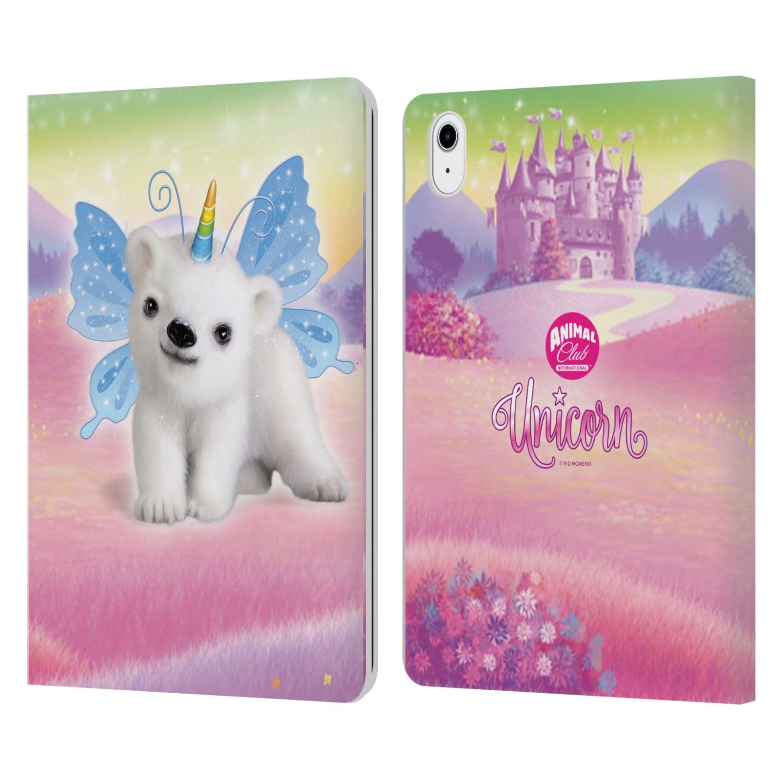 Carcasa de cuero tipo libro compatible con Apple iPad Air 2020/2022 Head Case Designs oso polar 7