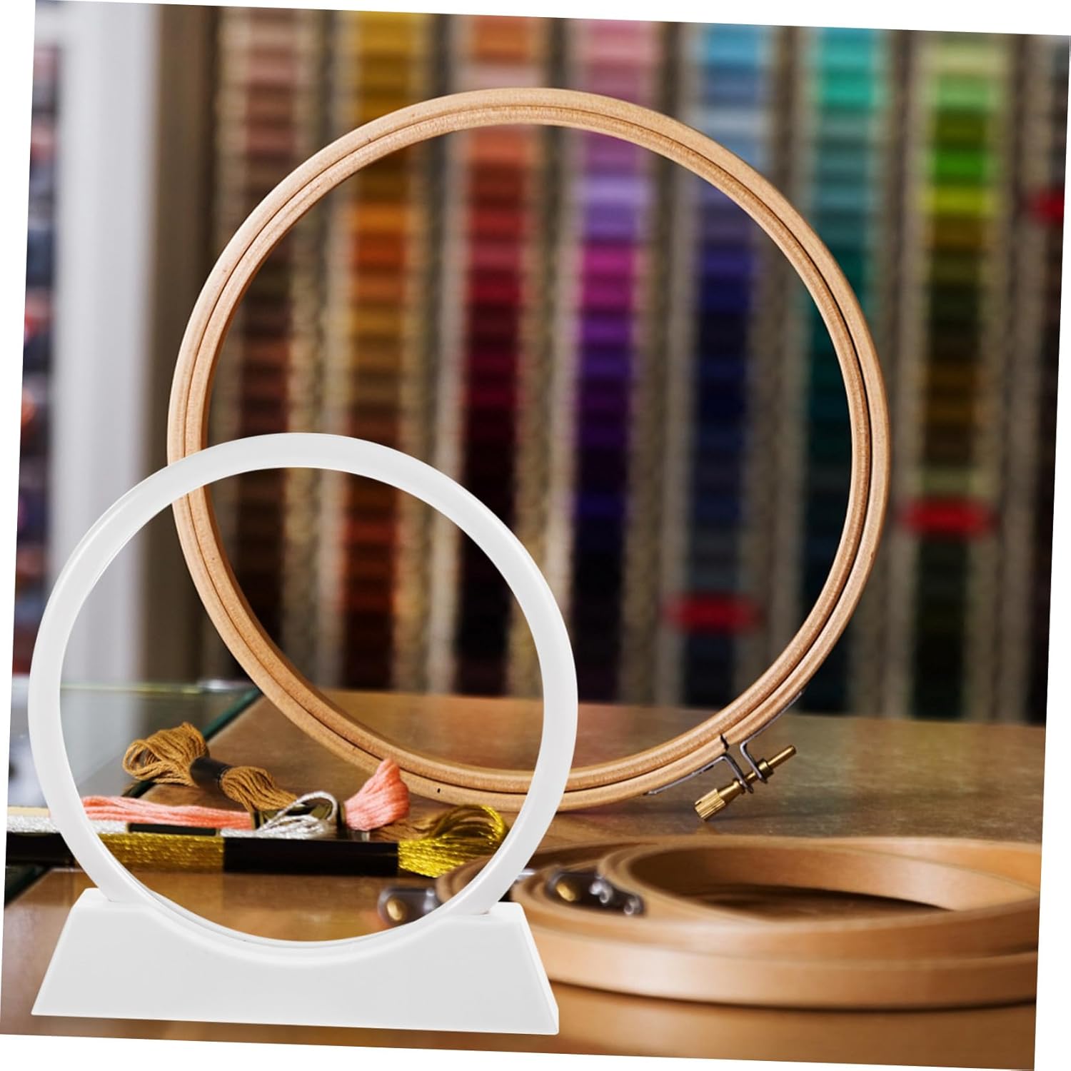 FELTECHELECTR DIY Moving Sand Art Picture Kit Round White Frame Quicksand Painting Ornament for Home Office Decoration