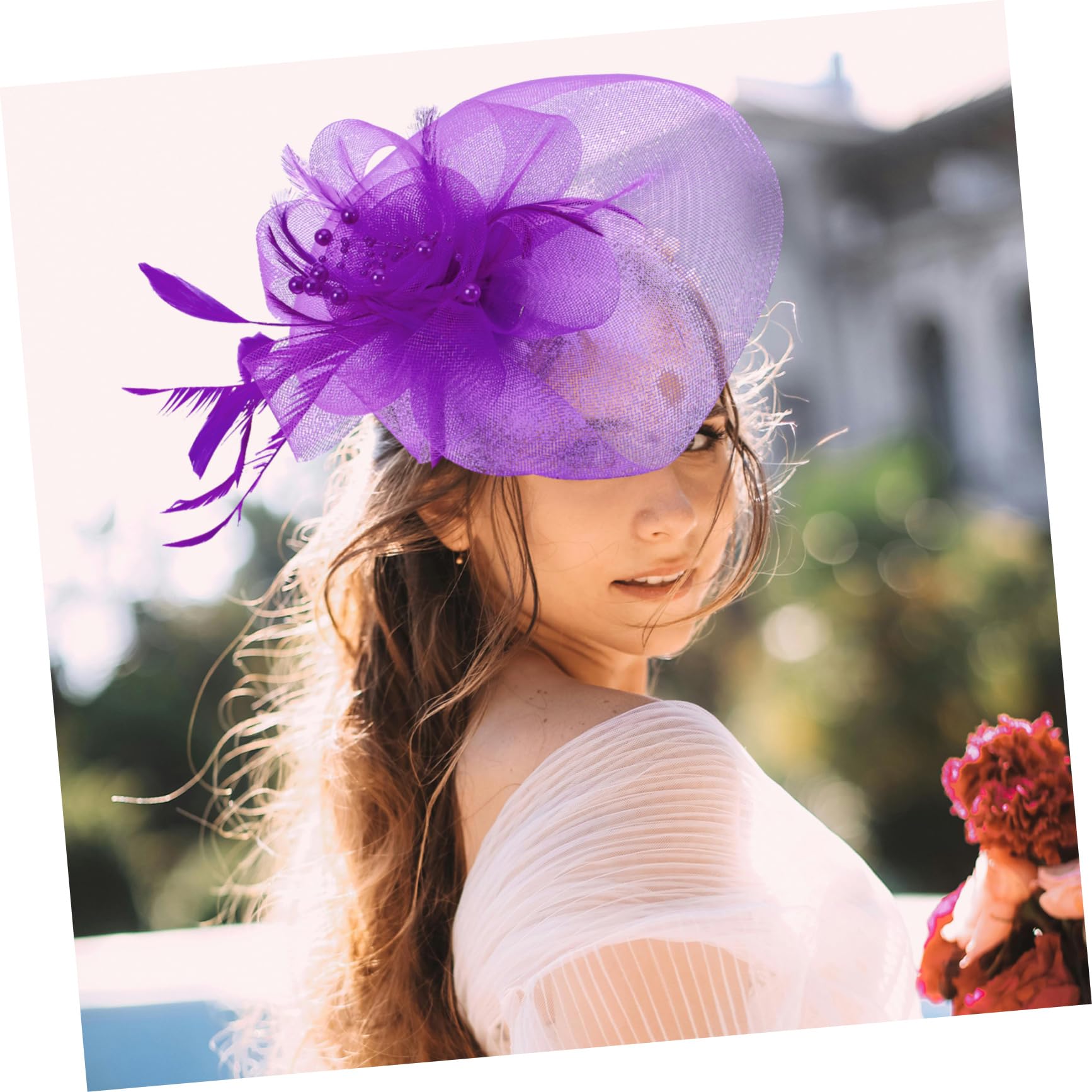 PLAFOPE Fascinator Vintage De Malla Para Fiesta De Té Tocado Elegante y Diadema Para Mujeres Accesorio Retro De Boda y Eventos Especiales