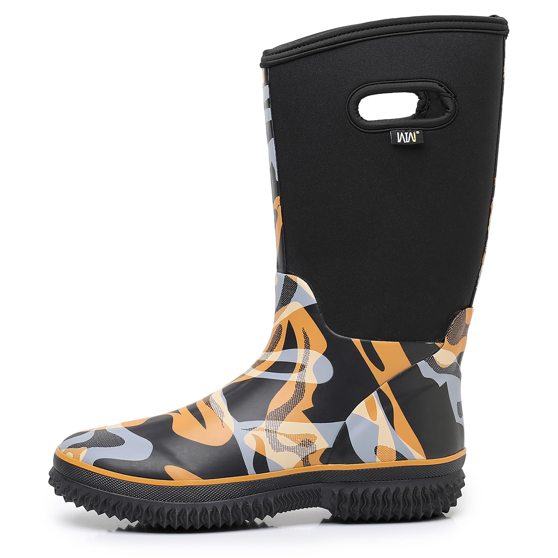 WTW Mid Calf Rain Boots for Women - Waterproof Insulated Neoprene Mud Boots Outdoor Hunting Garden Boots