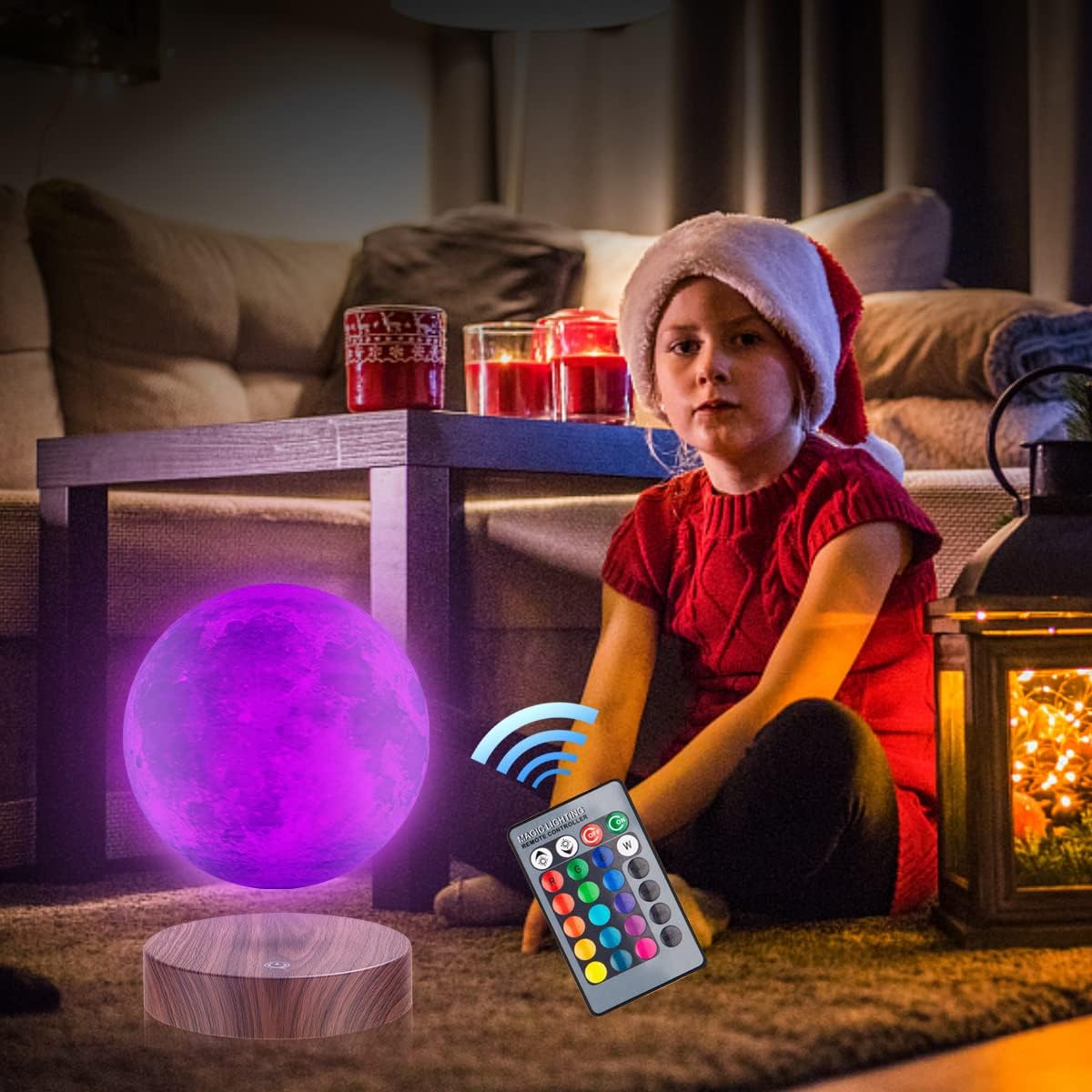 Lampada lunare levitante,Lampada lunare galleggiante 3D LED Magnetico, Regali di Natale per Bambini Lover Friends Office Home Decor-6inch