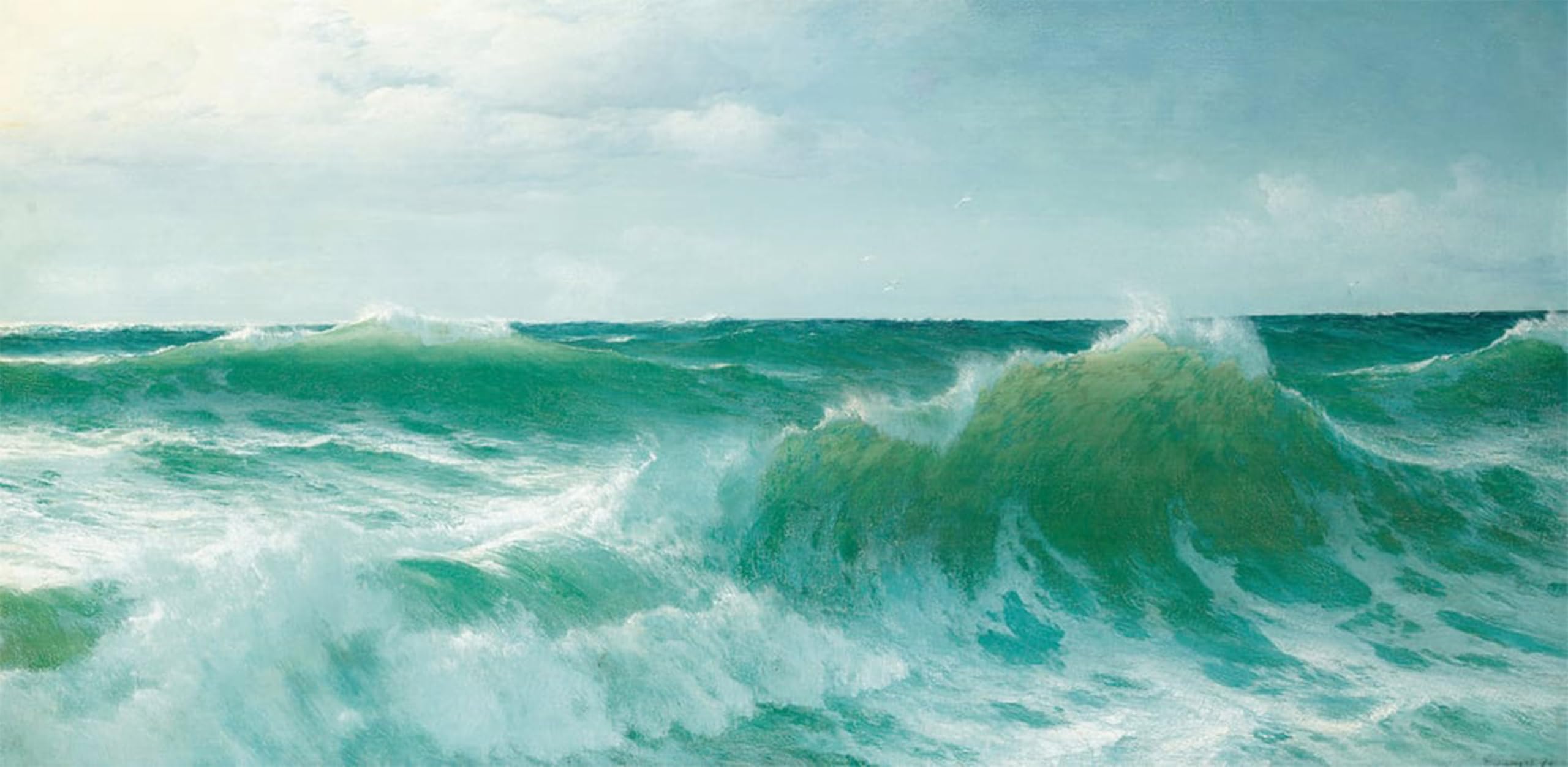 ARTXLXXBN Famous Painting Art Wall Decor Abstract Art Picture a Breaking Wave by David Animal Pictures for Home Decor 60x90cm