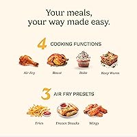 Vista 5 de Cuisinart Freidora de aire de 2 cestas, 2-4.25 QT, total 8.5 QT, 4 funciones: freír al aire, asar, hornear y mantener caliente, características Sync