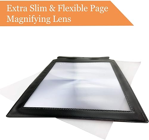 Miniatura 6 de MAGDEPO - Lente de aumento Fresnel 3X grande, tamaño de página completa con marco y lupa de tamaño de tarjeta para leer libros, mapas, periódicos,