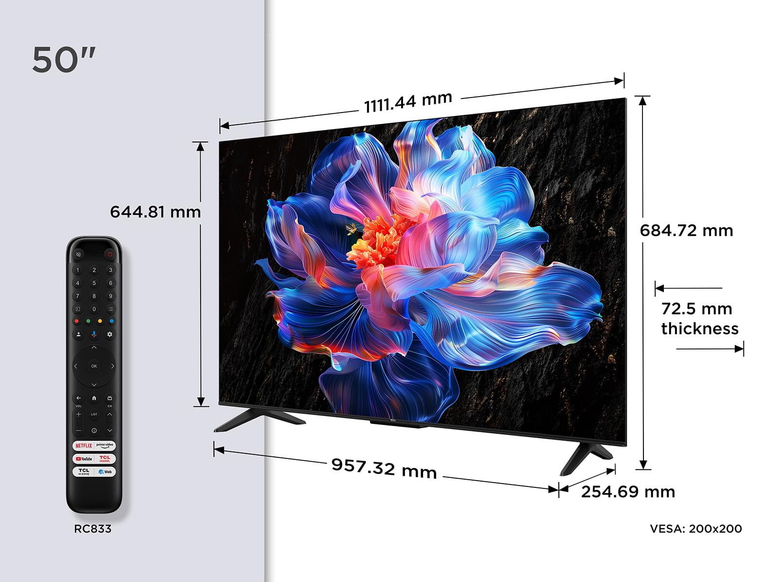 TCL 50V6C TV 4K UHD Smart LED 50 Pollici - Dettaglio