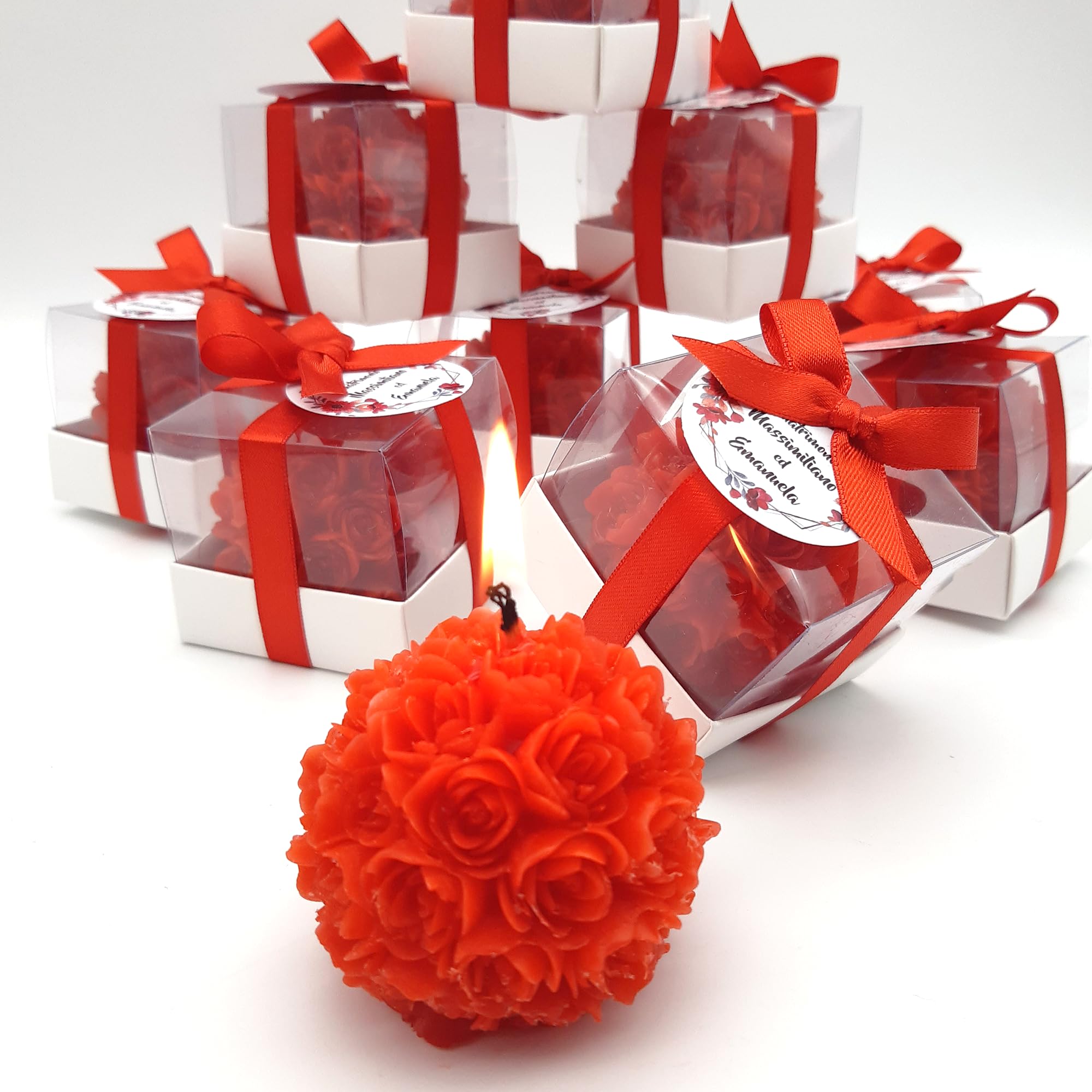cadeau mariage invité bougie personnalisée, Rose 50 Pièces parfumées bougie remerciement Idée petit cadeau pour merci baptêmes our mariage, cadeaux de fête, fiançailles