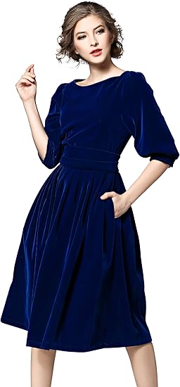 Amazon レディース ロングドレス7分袖 ミディワンピース 無地 欧米人気 ドレス フォーマル ベルベット パーティードレス 通勤 同窓会 ワンピース イブニングドレス 通販 Amazon レディース ロングドレス7分袖 ミディワンピース 無地 欧米人気 ドレス フォーマル ベルベット パーティードレス 通勤 同窓会 ワンピース イブニングドレス 通販