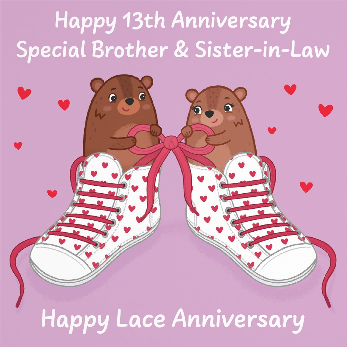 Hunts England, Brother And Sister In Law 13th Anniversary Card, Lace Anniversary, 13 Years - Image 2