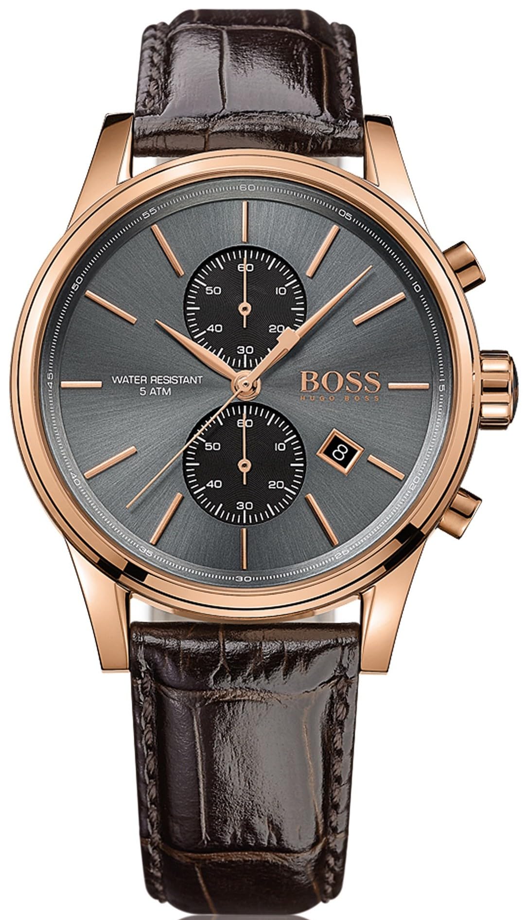HUGO BOSS Mens Quartz Watch, Chronograph Display and Leather Strap 1513281