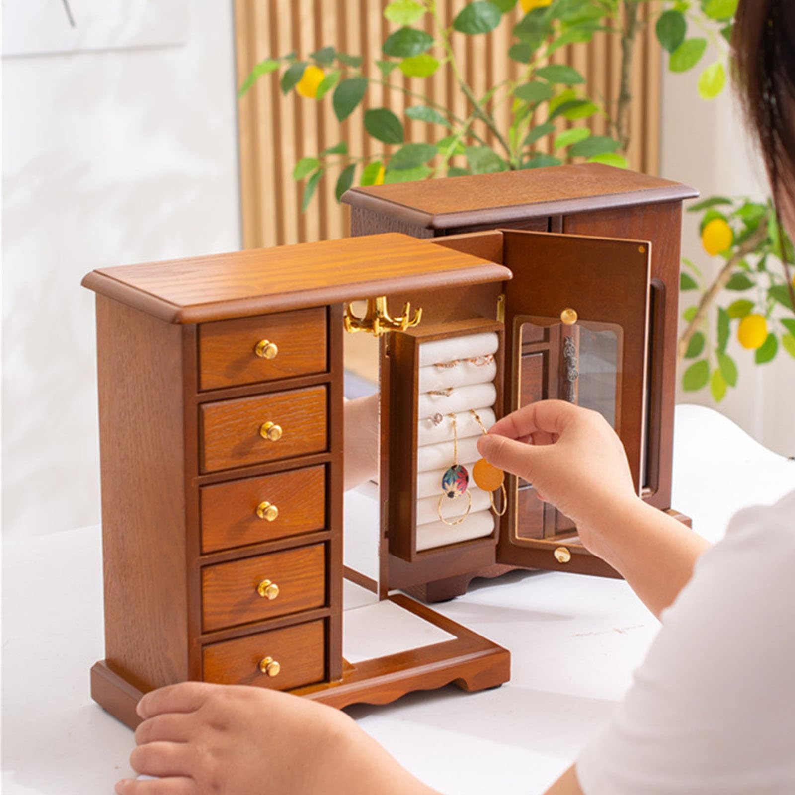Amazon.co.jp: ジュエリーボックス木製 宝石箱 ヴィンテージ木製収納