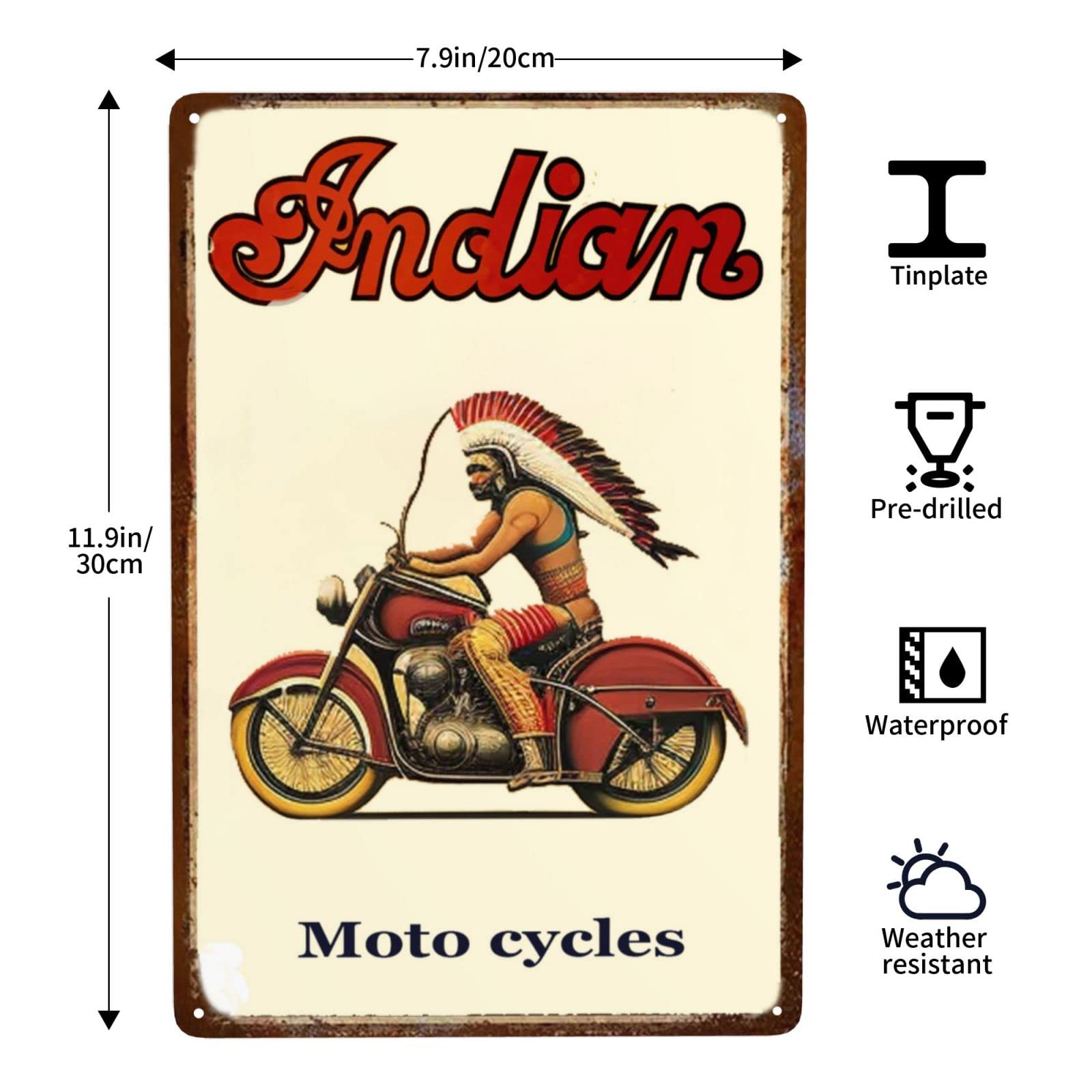 Amazon.co.jp: LIANGQI インディアン Moto Cycles メタル ブリキ看板