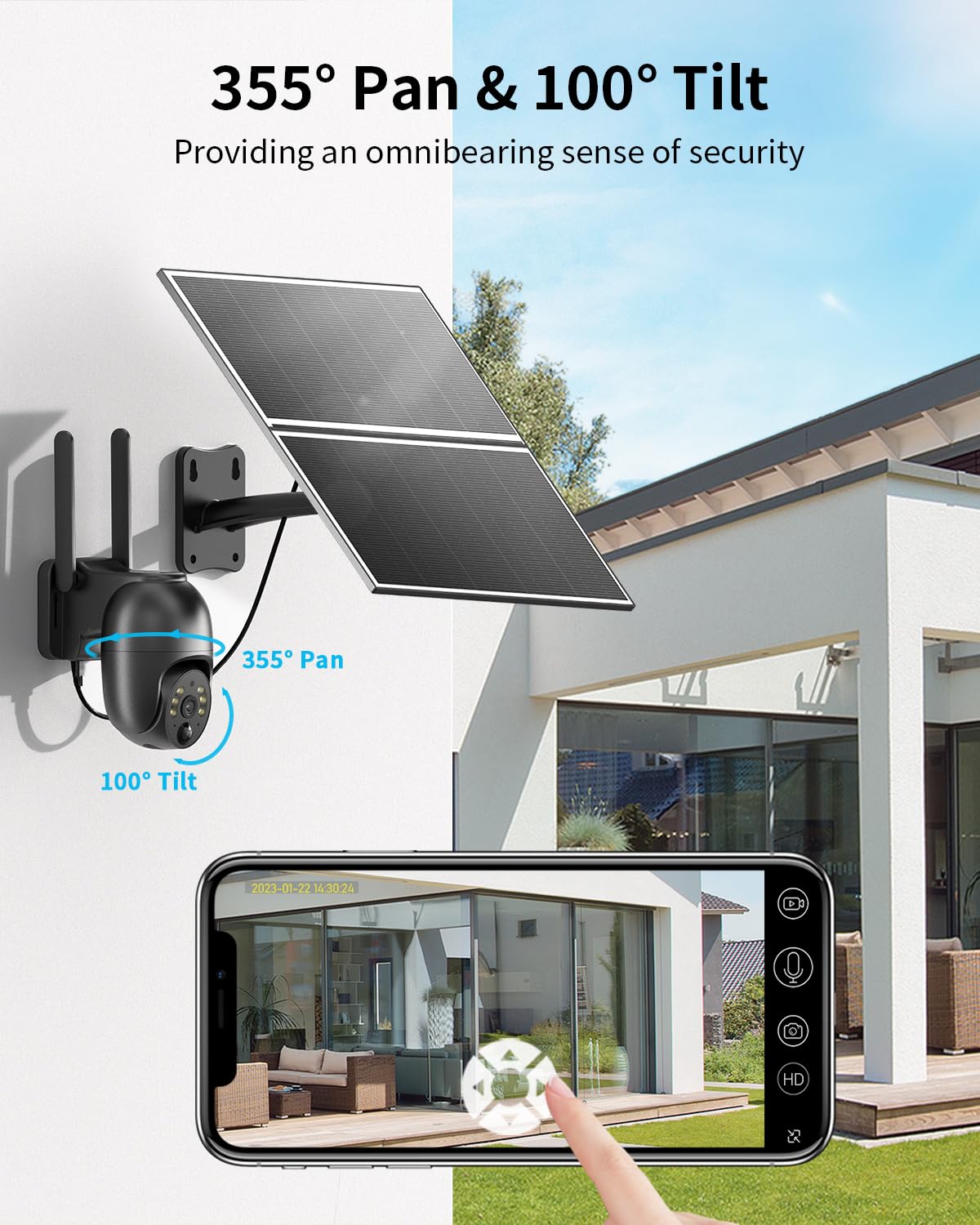 Snapklik.com : SEHMUA 20W Solar Security Cameras Wireless Outdoor, 2K ...
