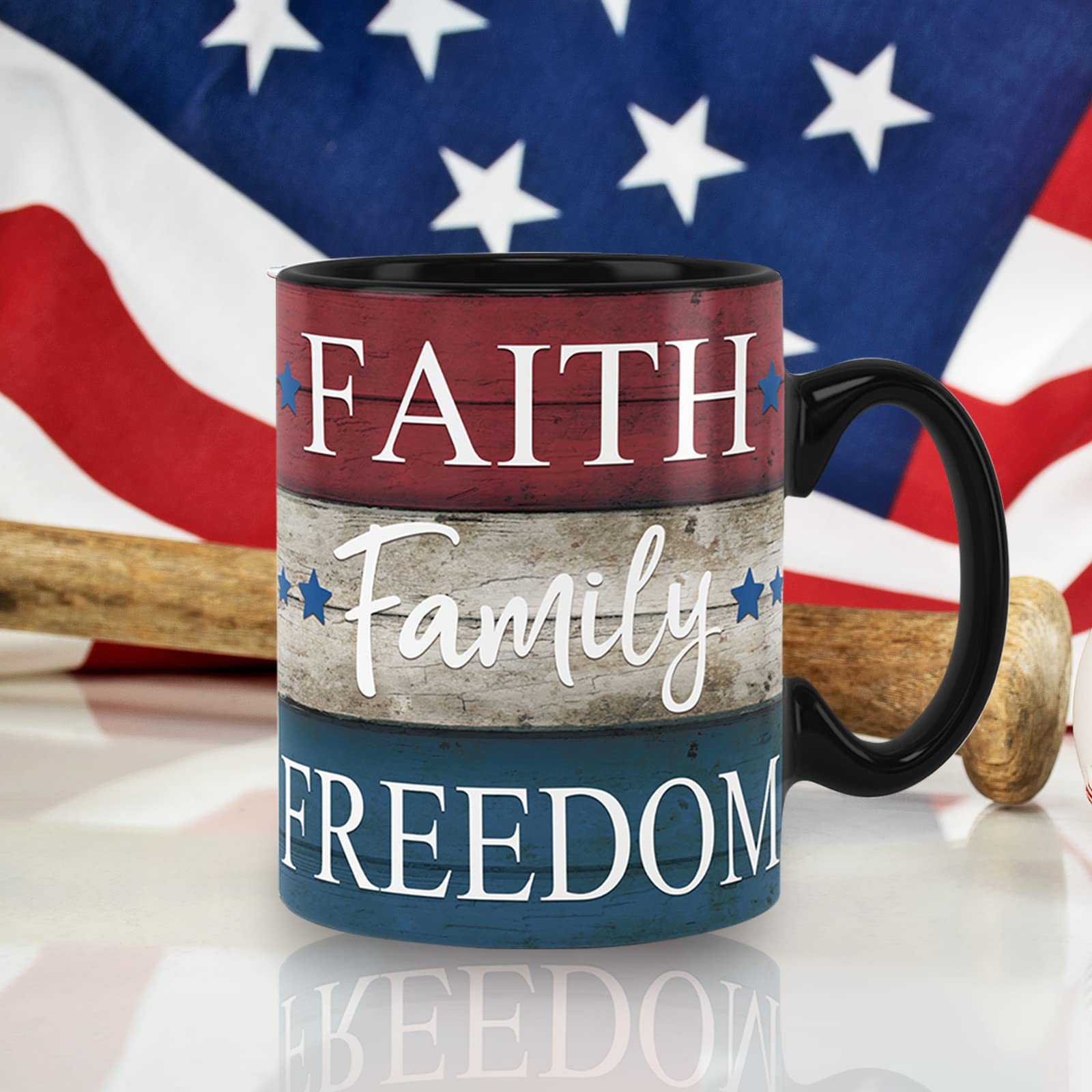 Patriotische Keramik-Tassen – 2 Stück, 340 Ml, Mit US-Flaggen-Design, Sternen & Streifen, Für 4. Juli, Geschenk Oder Deko