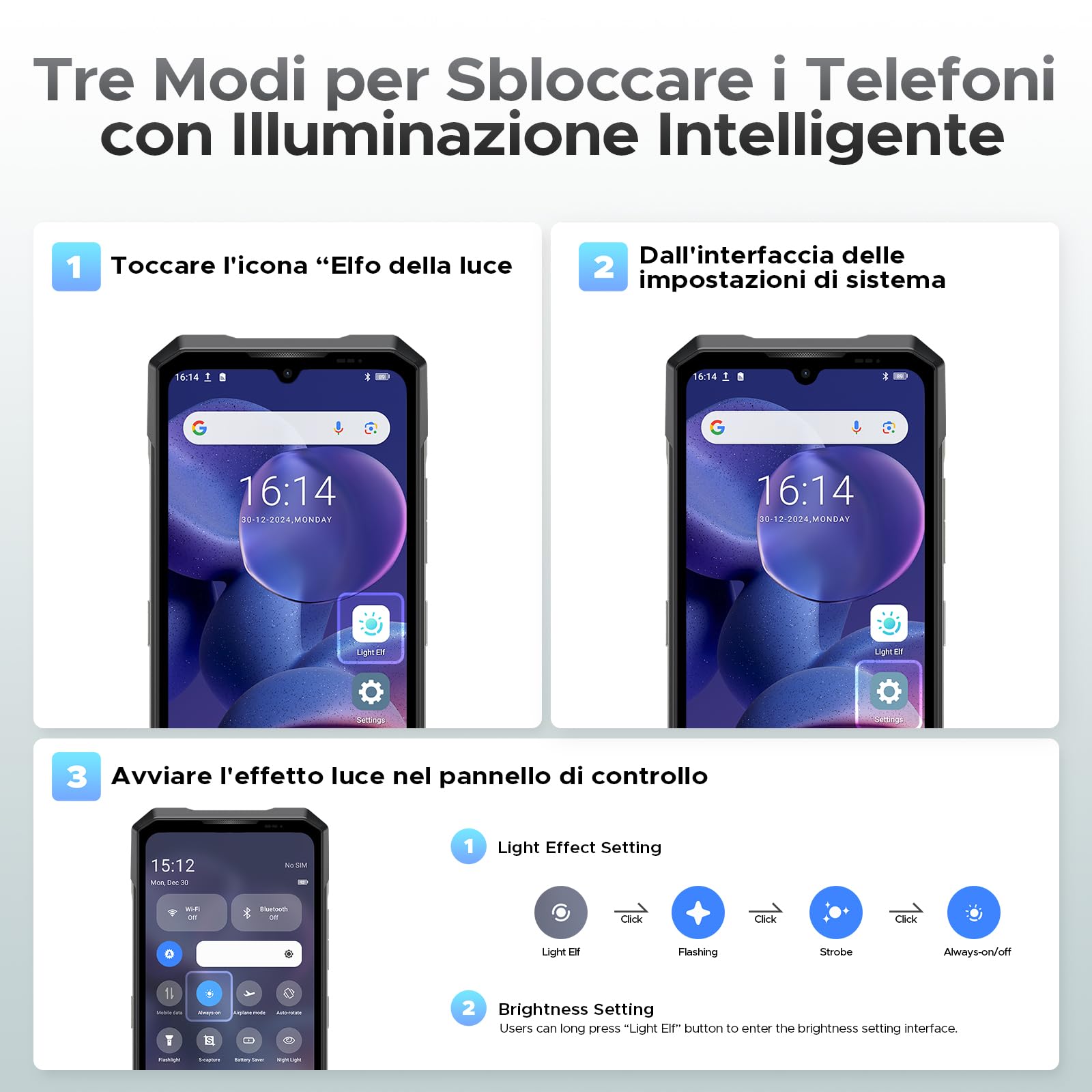 DOOGEE Blade GT Ultra 2025 Rugged Smartphone 5G, 36GB RAM + 512GB ROM, MediaTek 4nm 7300, Effetto Luce LED,100MP+32MP, 6.72" FHD+120Hz Telefono Indistruttibile, Android 14/NFC/WiFi6/Face ID/BT5.2/OTG