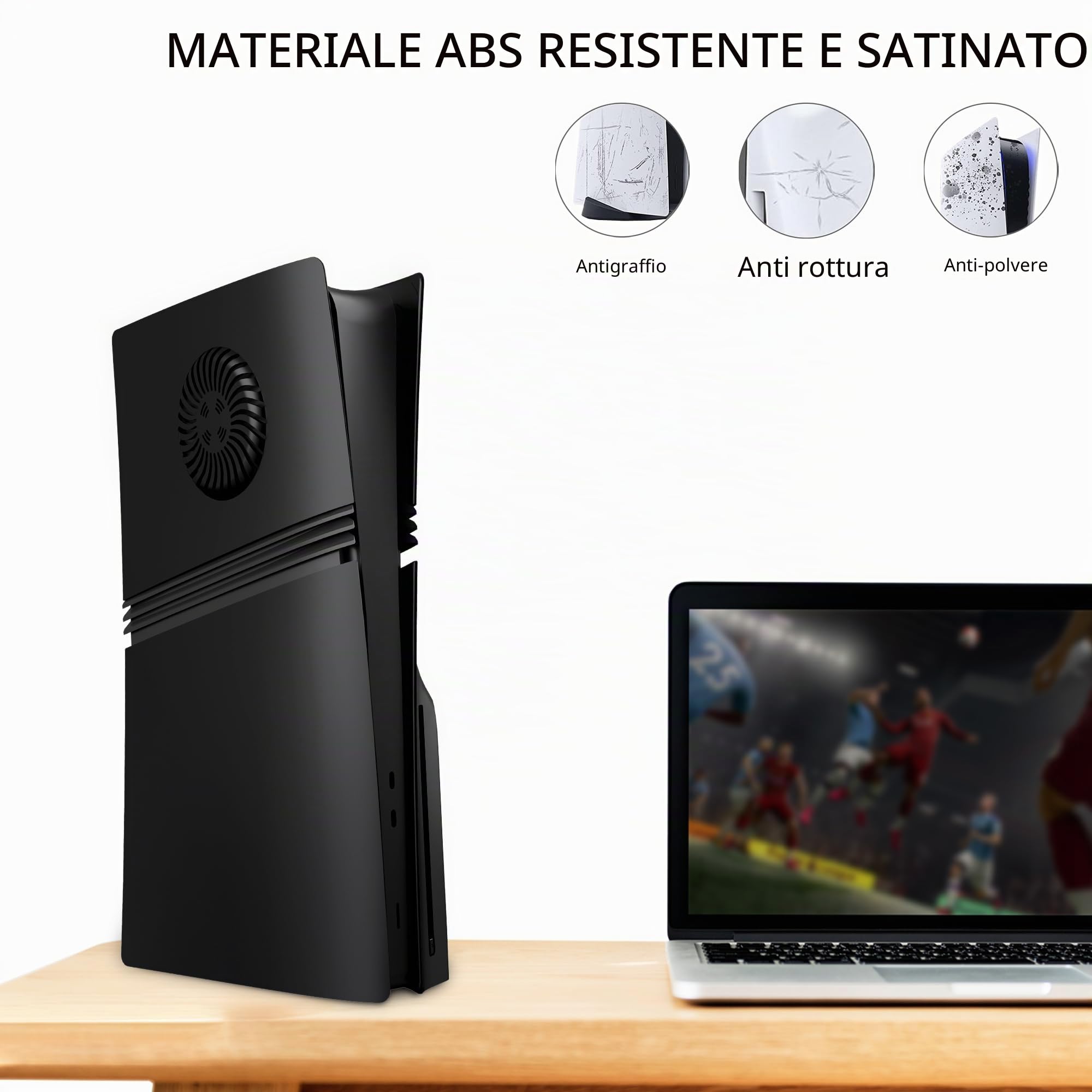 DOBEWINGDELOU - Piastra frontale per PS5 Pro Disc Edition con ventilazione di raffreddamento e filtro antipolvere, copertura degli accessori della console con piastra frontale ABS antipolvere