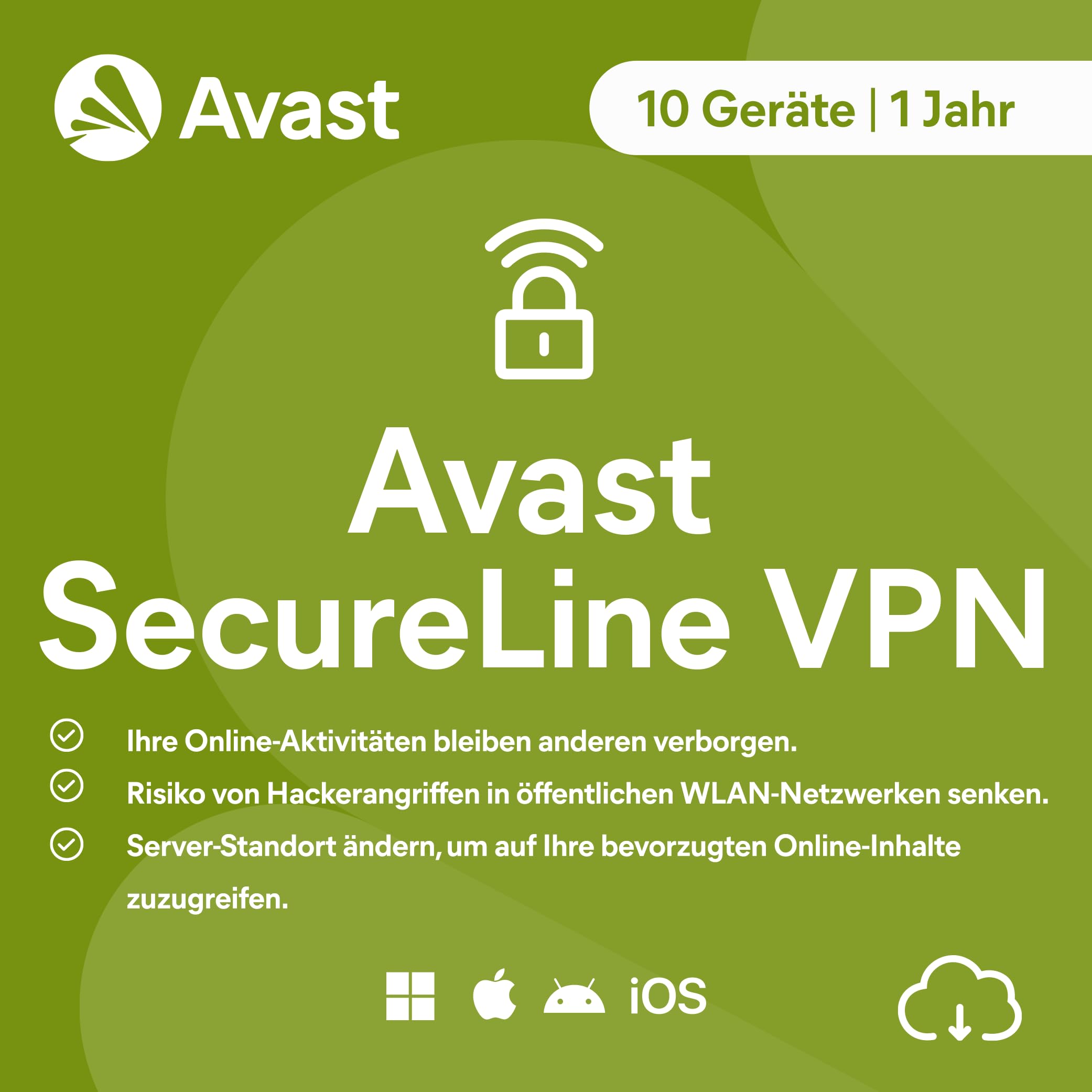 Avast SecureLine VPN 2026 | 10 Geräte | 1 Jahr | Aktivierungscode per Email