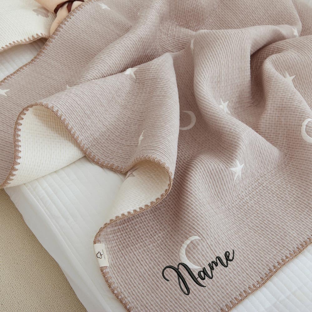 Couverture personnalisée bébé douce plaid personnalisé brodé prénom sieste maternelle